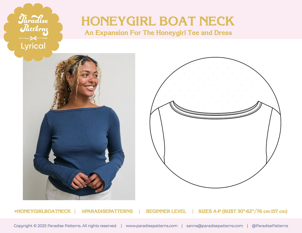 Paradise Patterns Honeygirl Tee Expansion Pack- PDF Pattern