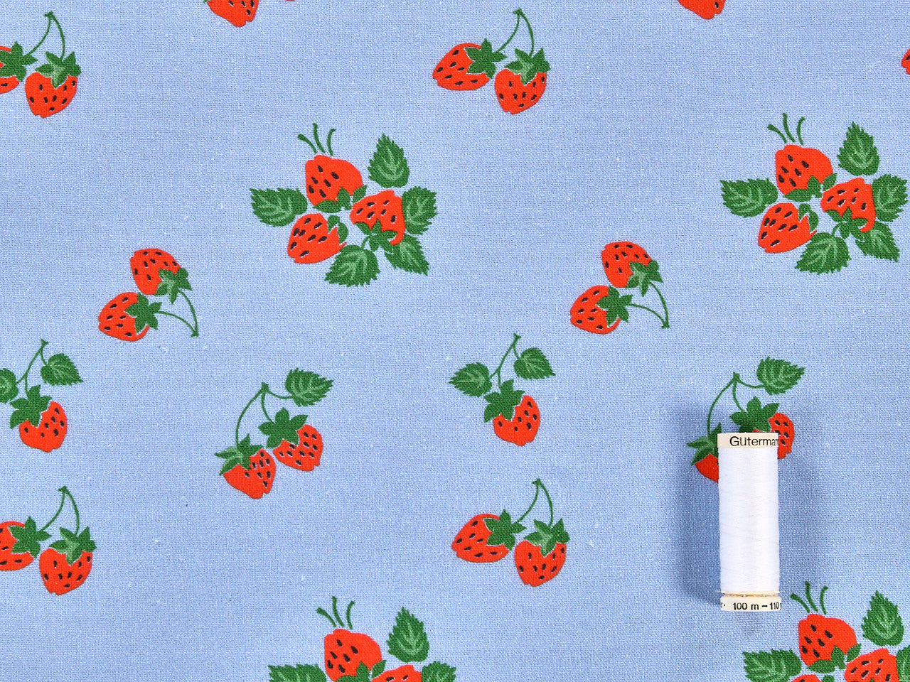 Strawberry Fayre Viscose & Linen - Blue