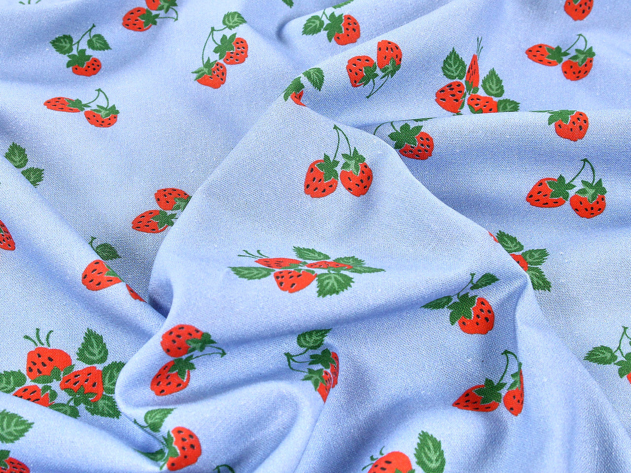 Strawberry Fayre Viscose & Linen - Blue
