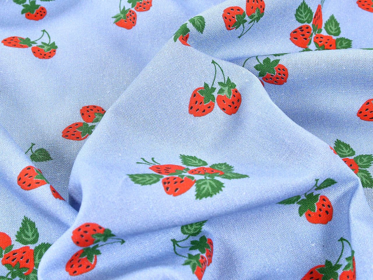 Strawberry Fayre Viscose & Linen - Blue