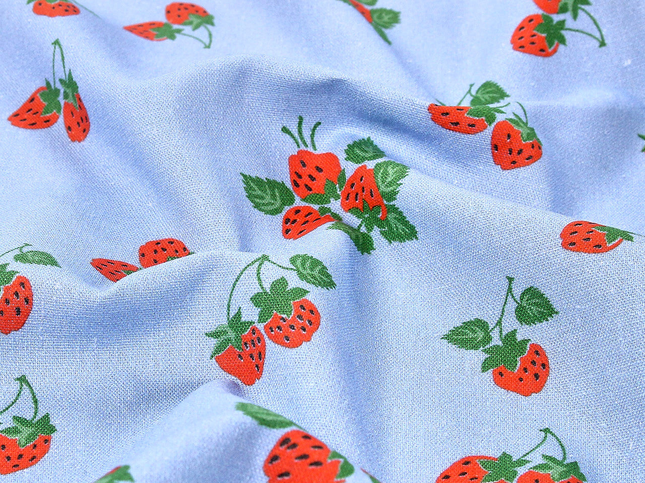 Strawberry Fayre Viscose & Linen - Blue
