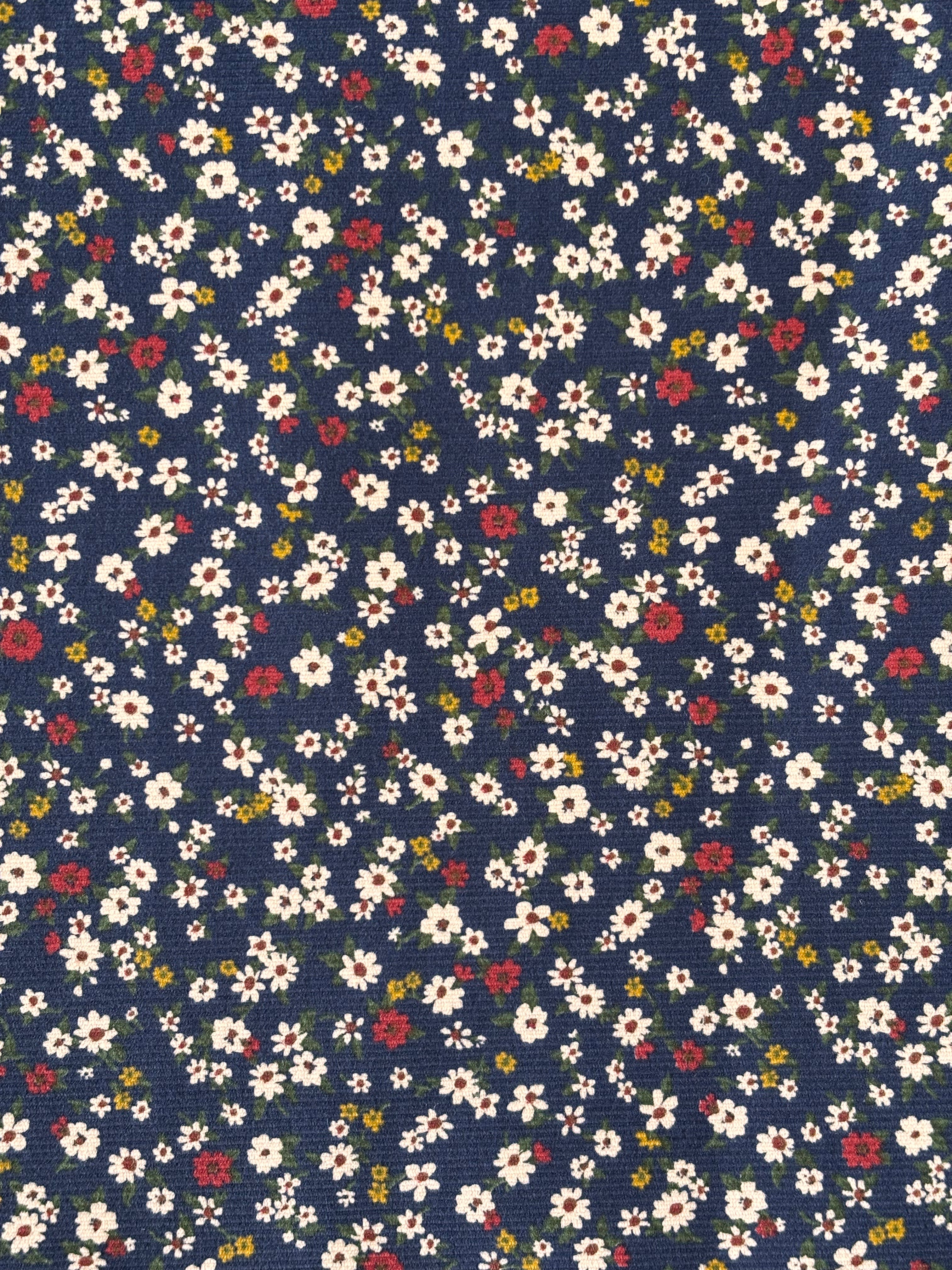Kokka - Ditsy Floral Corduroy (Navy)