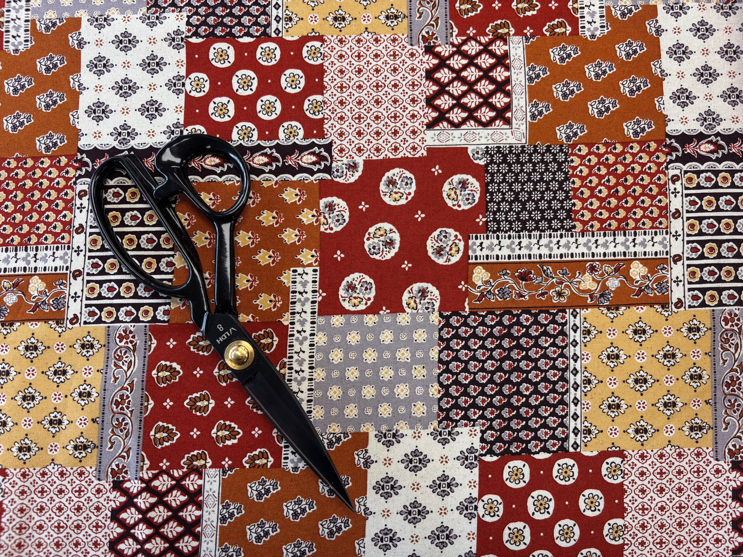 Japanese Cotton Shirting- Umber Patchwork