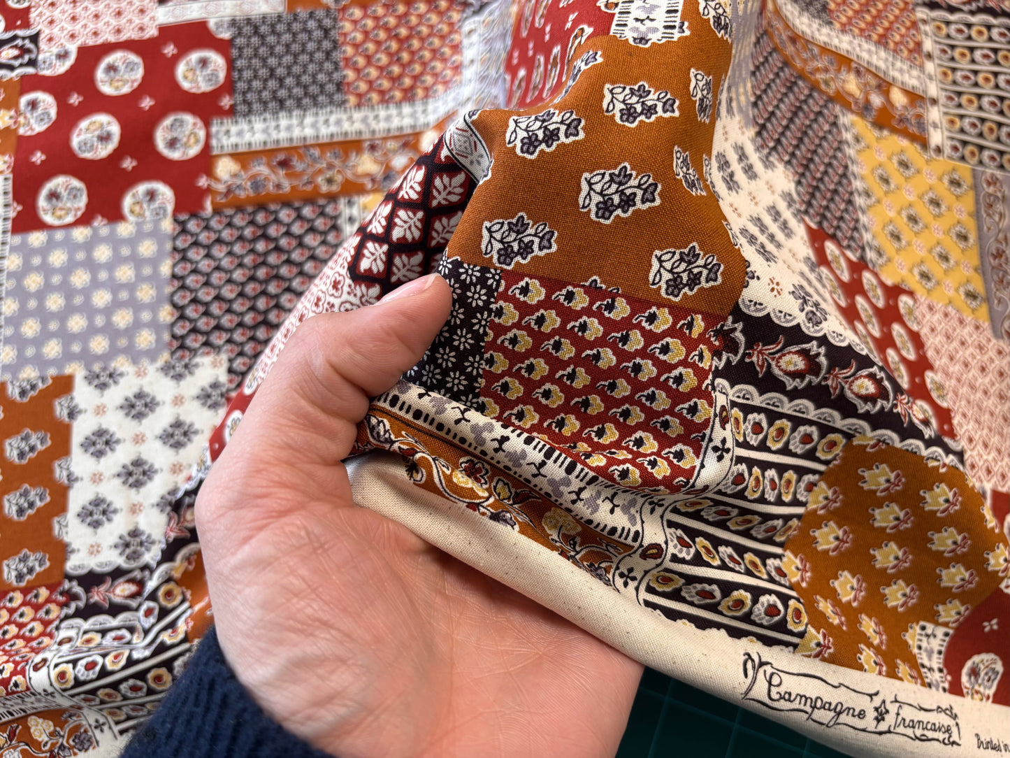Japanese Cotton Shirting- Umber Patchwork