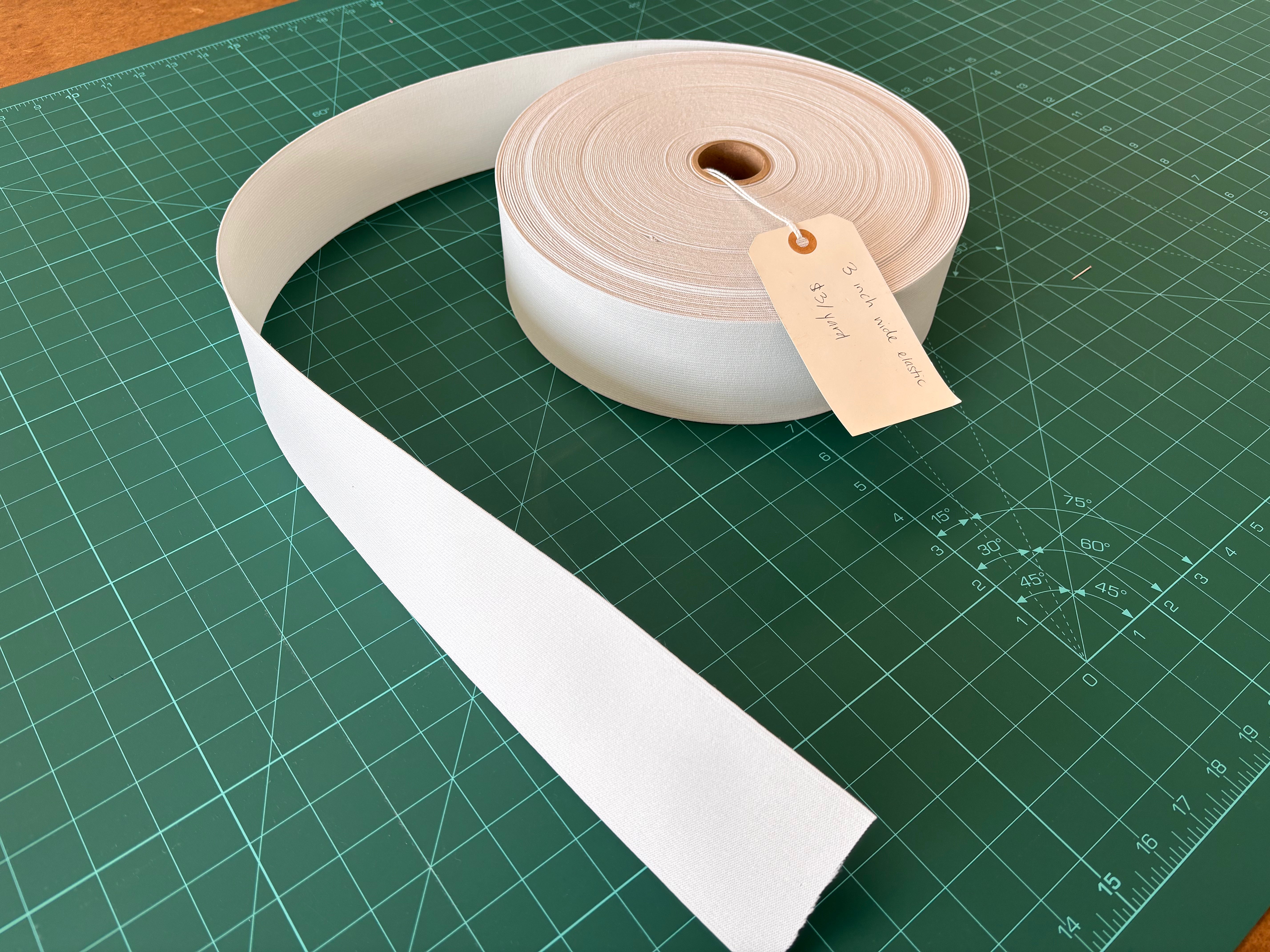 3" Knit Elastic (White) - By the Yard