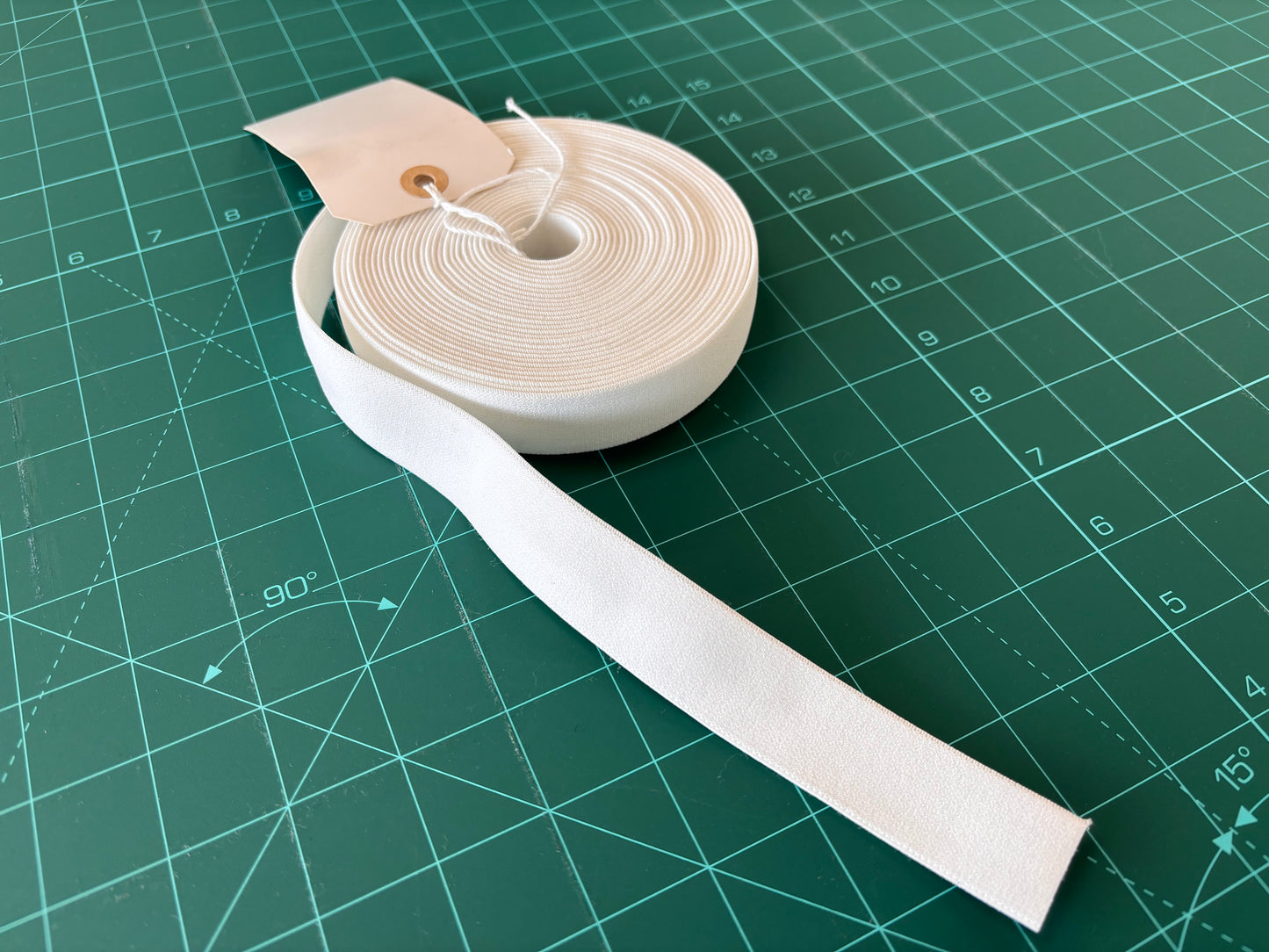 1" Woven Soft Elastic (White) - By the Yard