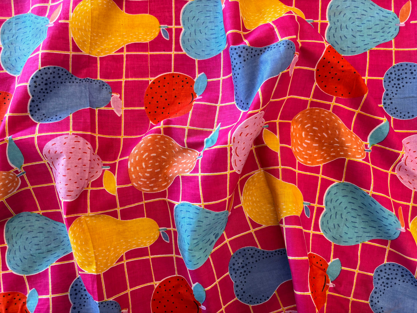 Indian Cotton Print - Fruit Grid