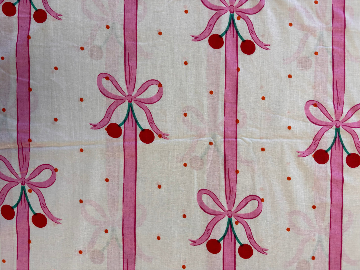 Indian Cotton Print - Cherry Bows