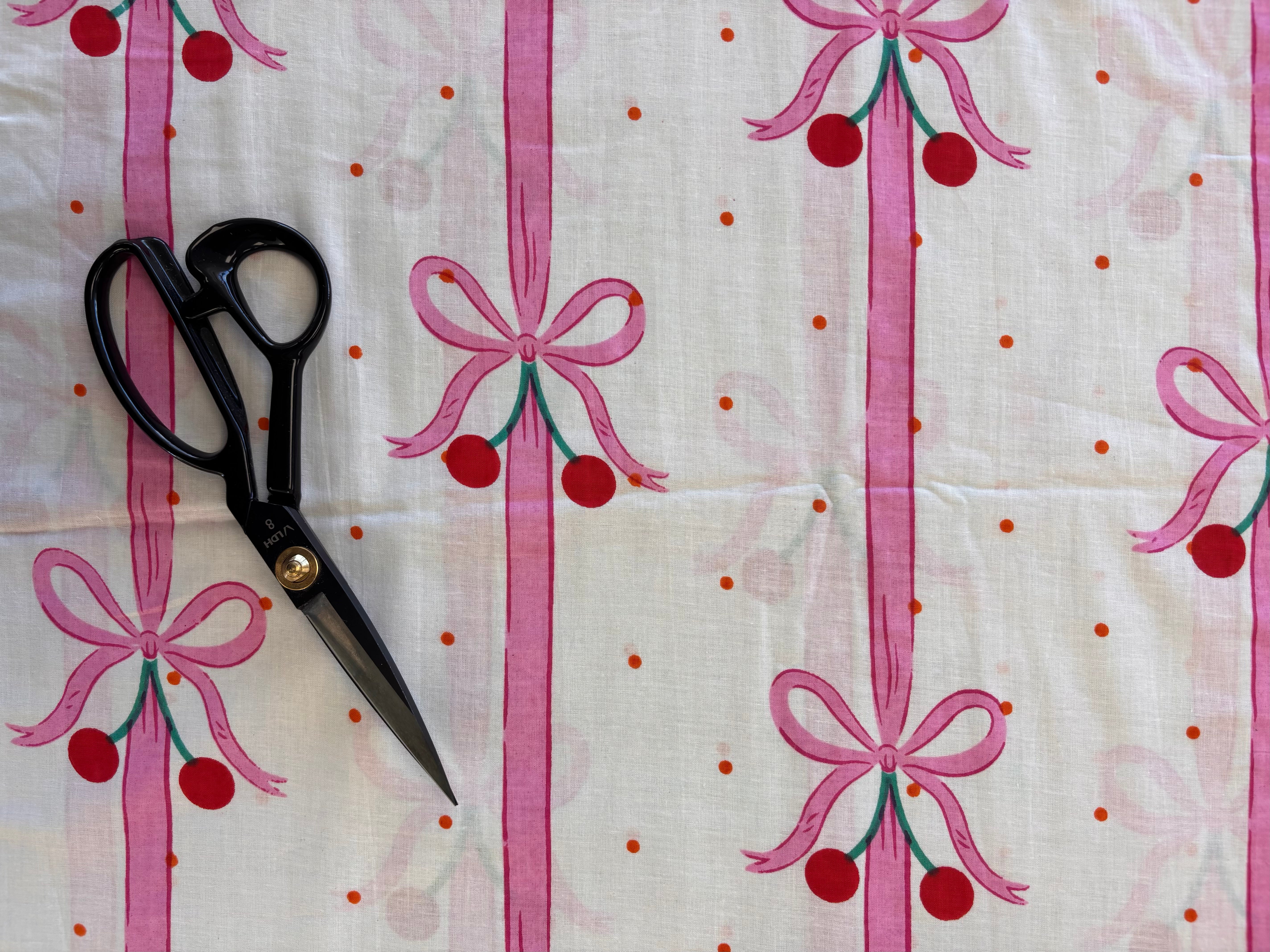Indian Cotton Print - Cherry Bows