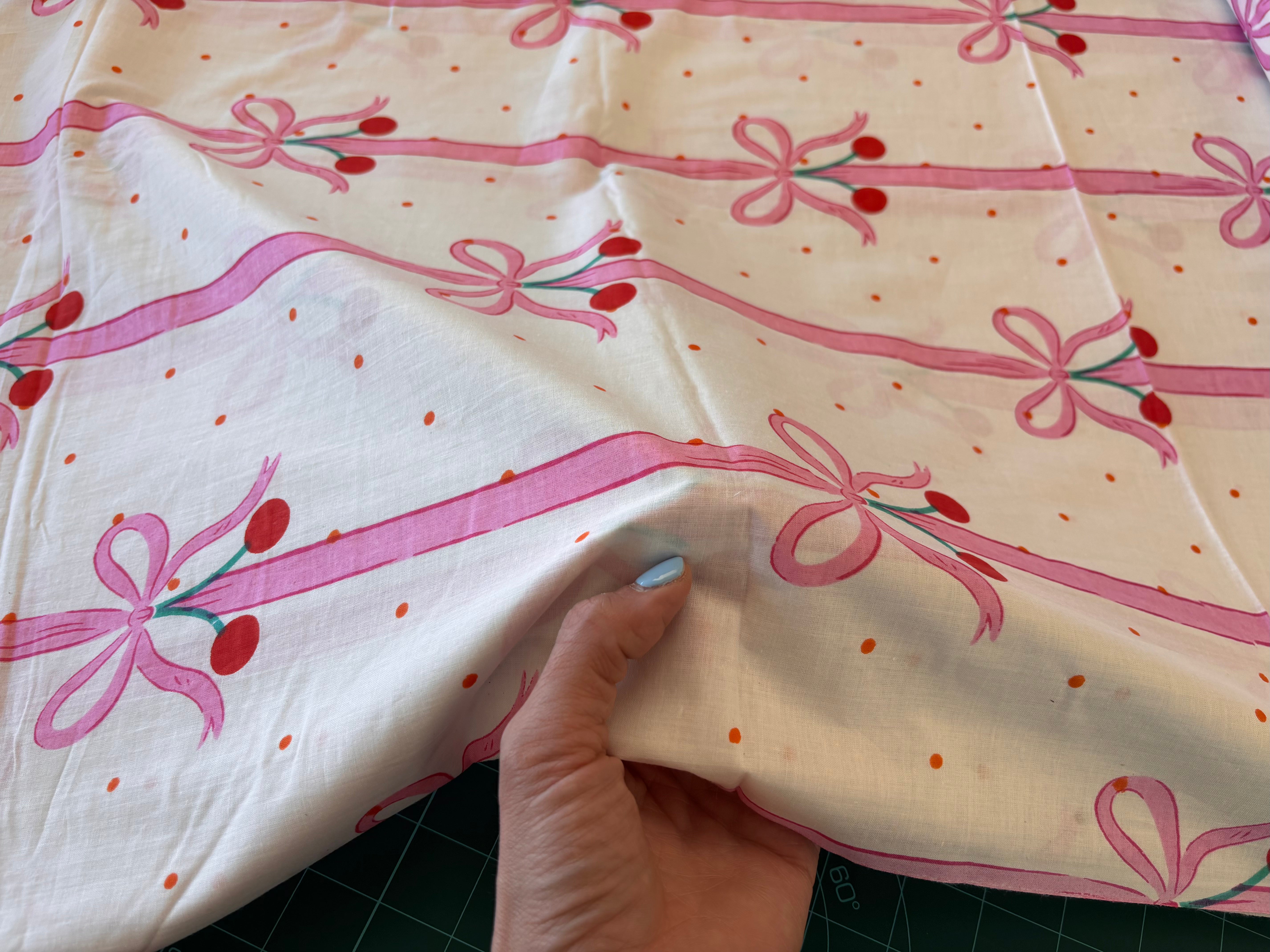 Indian Cotton Print - Cherry Bows