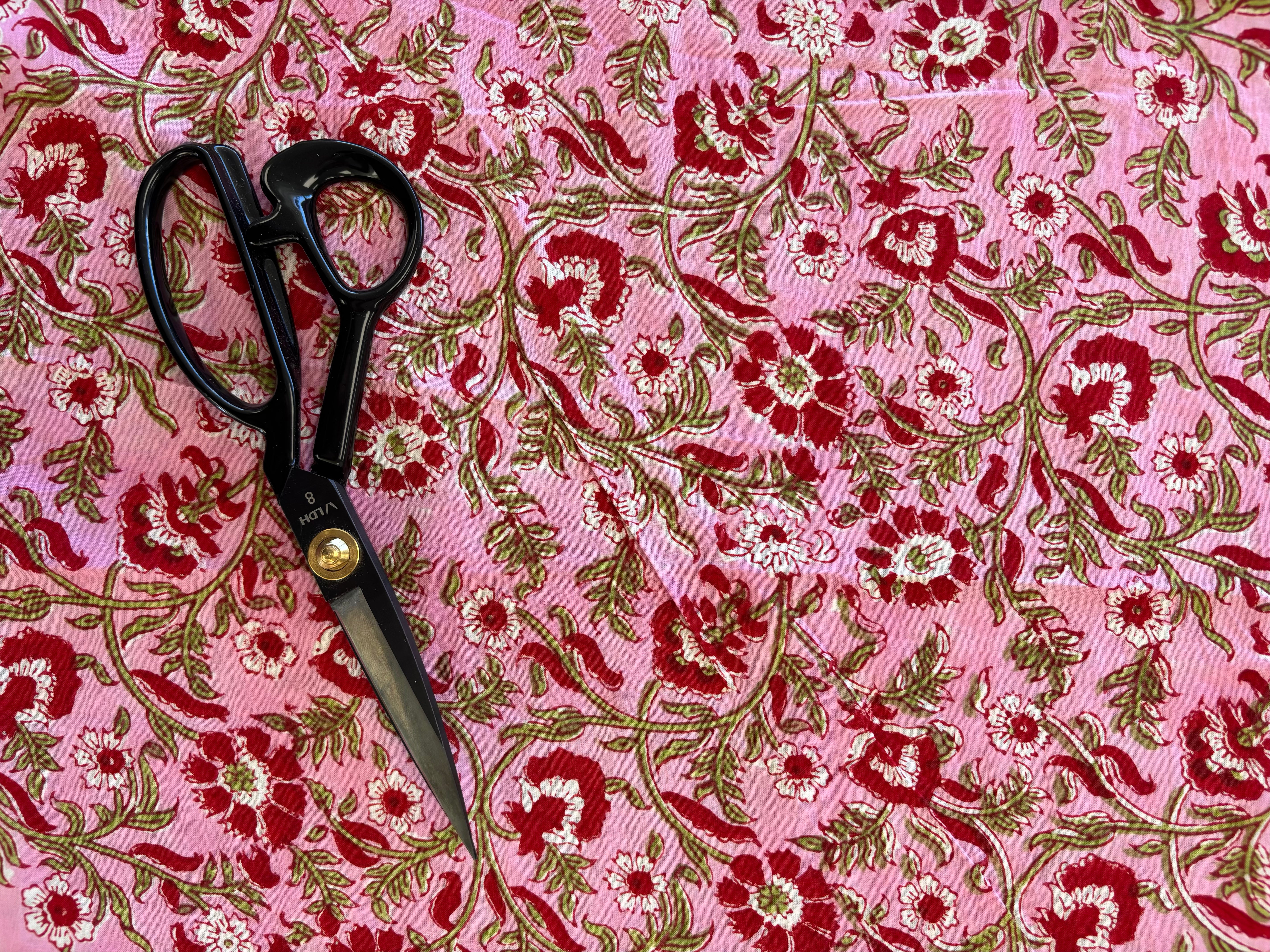 Indian Block Print - Pink & Red Garden