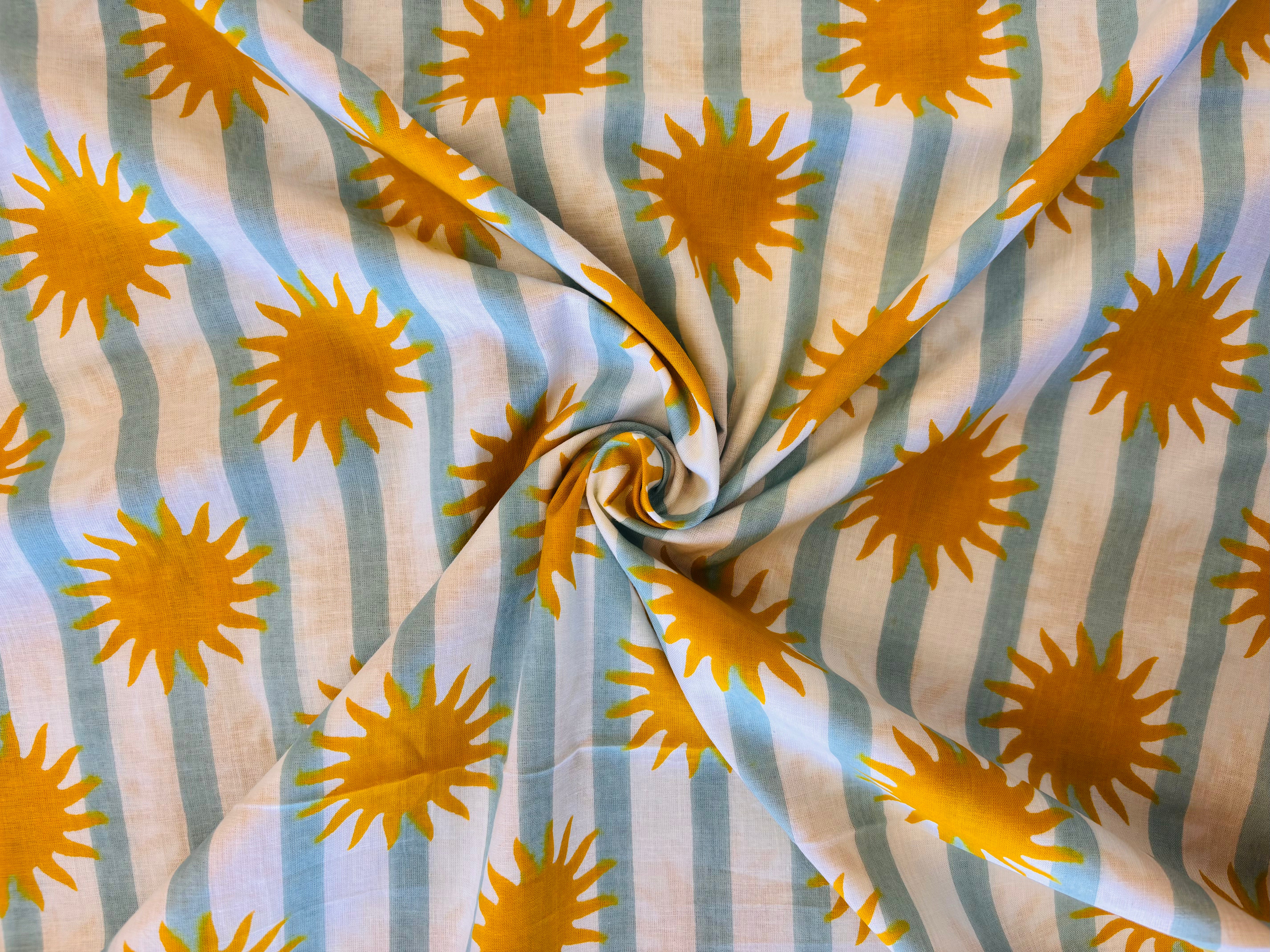 Indian Cotton Print - Solar Power (Yellow)