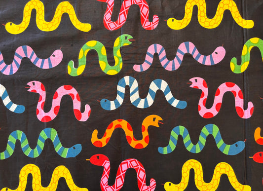Indian Cotton Print - Snakes