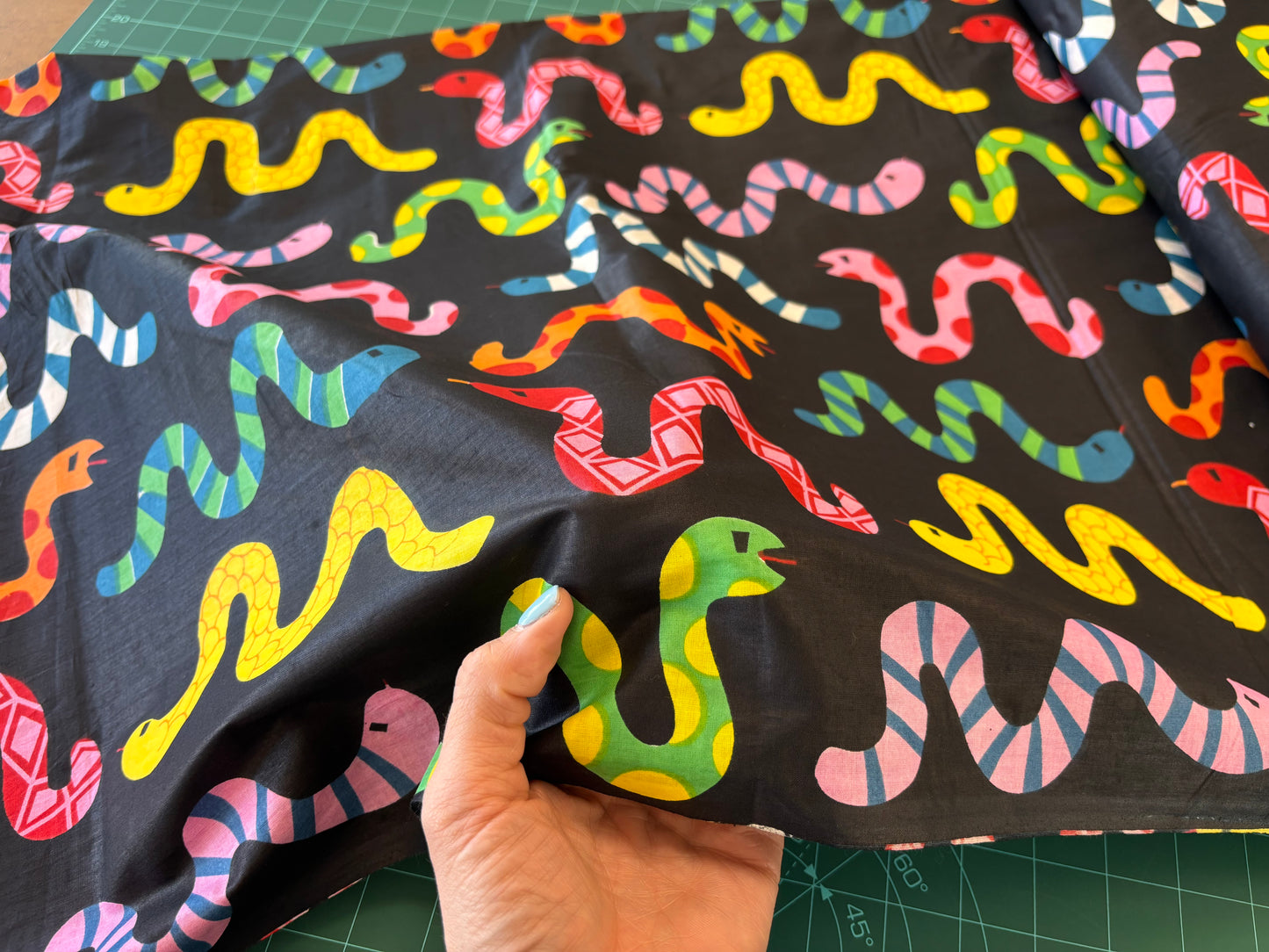 Indian Cotton Print - Snakes