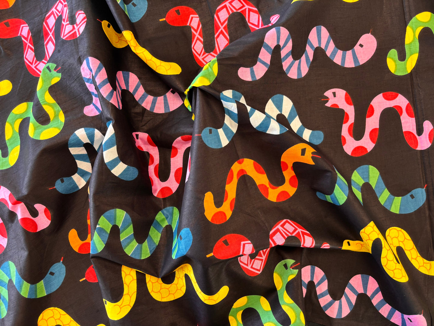 Indian Cotton Print - Snakes