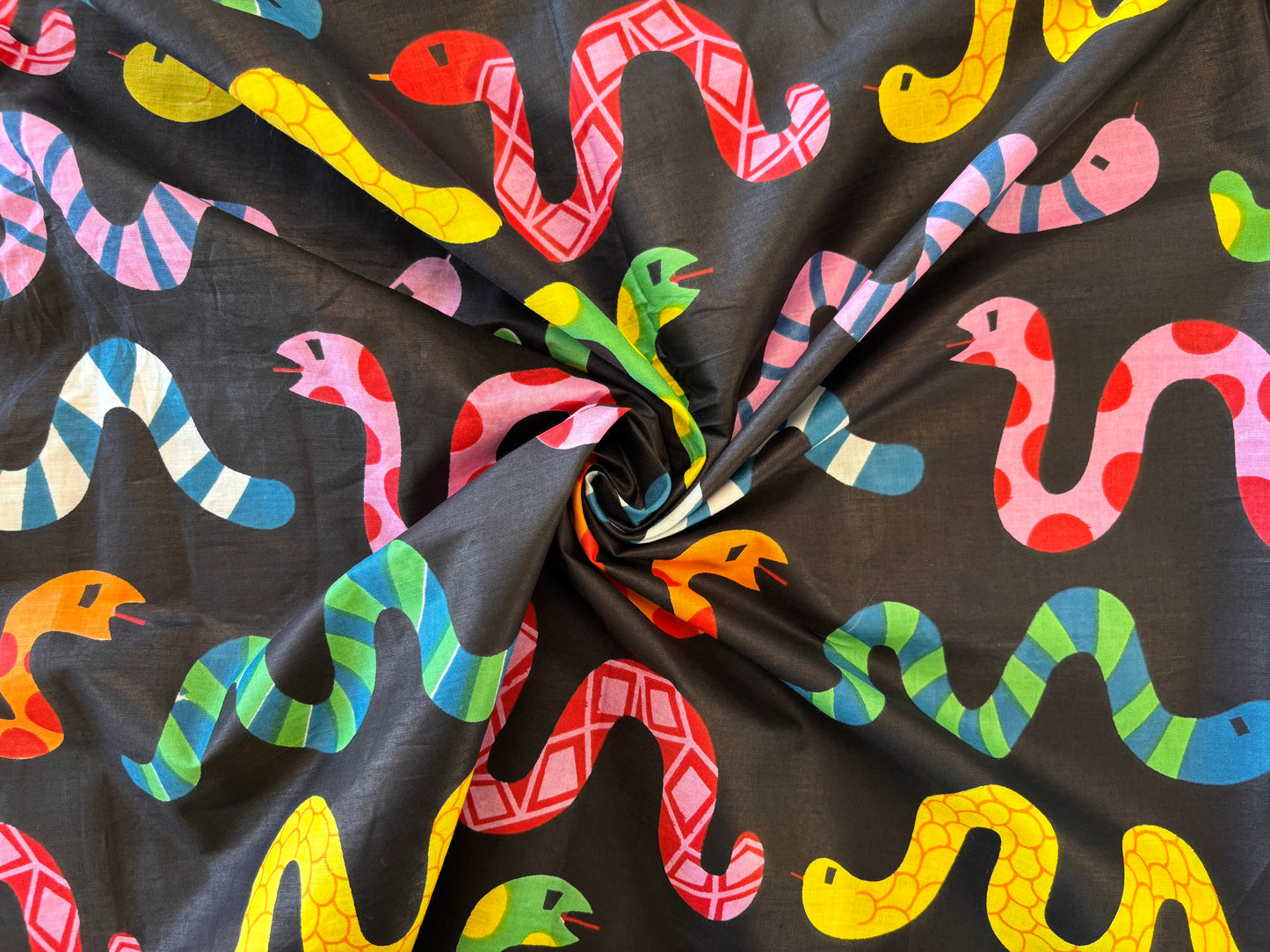 Indian Cotton Print - Snakes