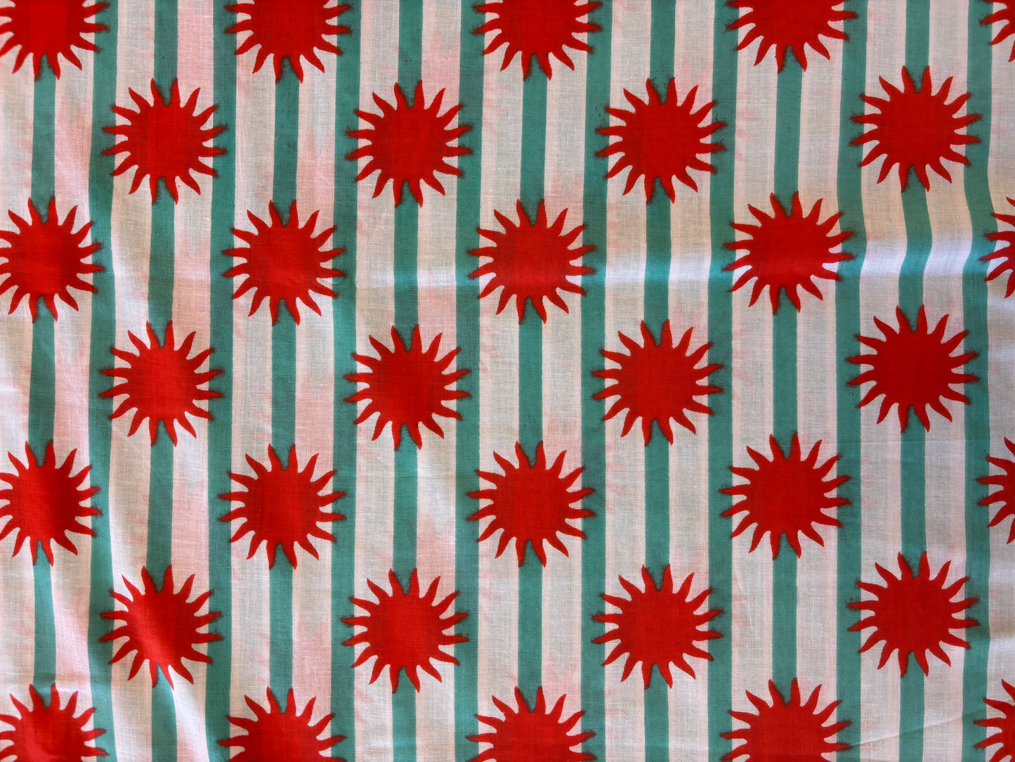 Indian Cotton Print - Solar Power (Red)