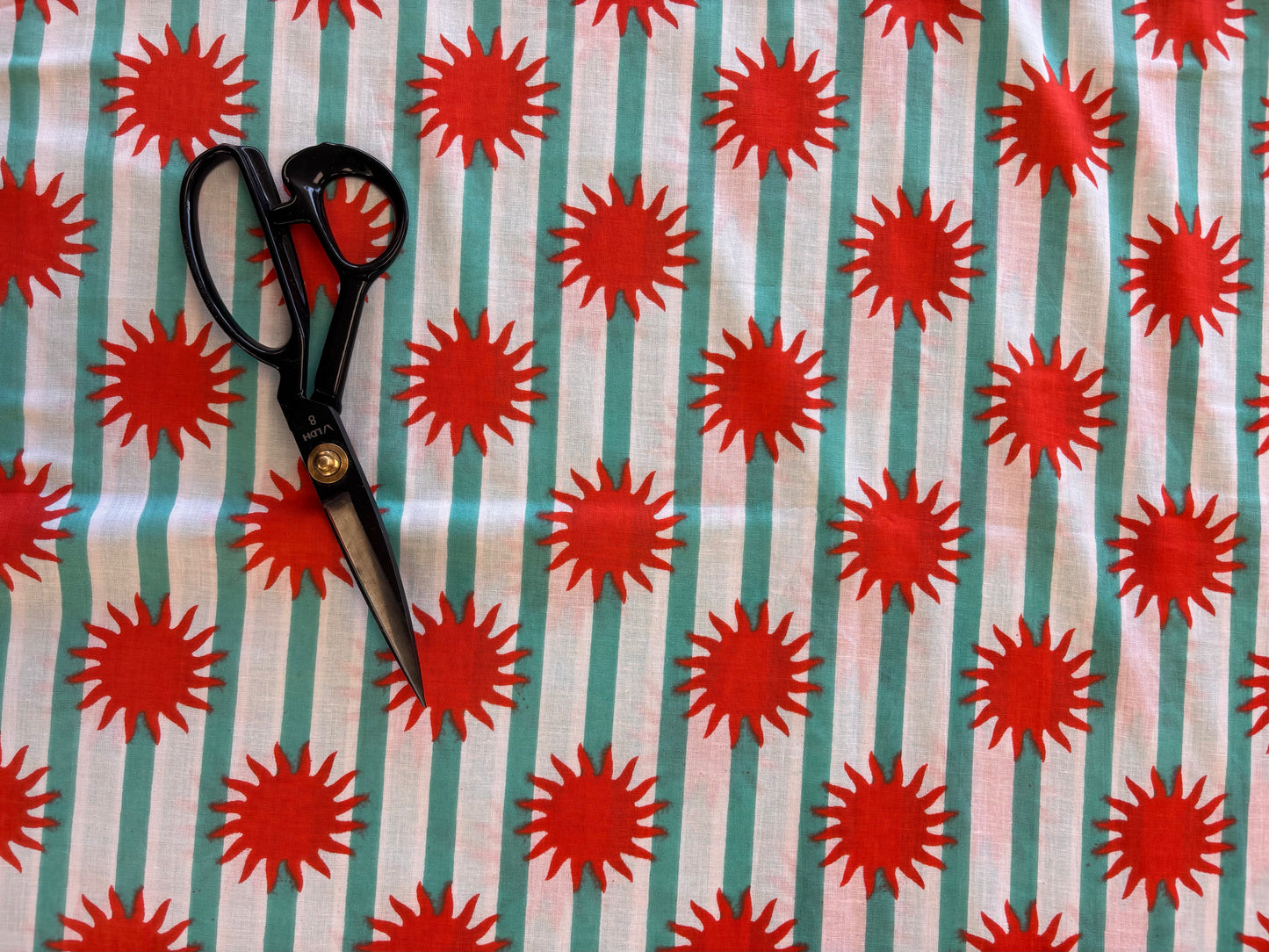 Indian Cotton Print - Solar Power (Red)