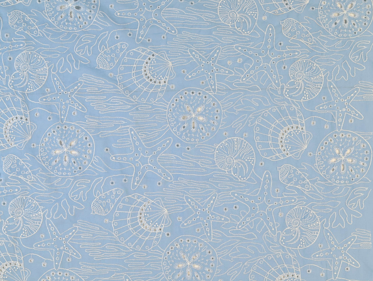 Marina Cotton Broderie Anglaise - Sky Blue