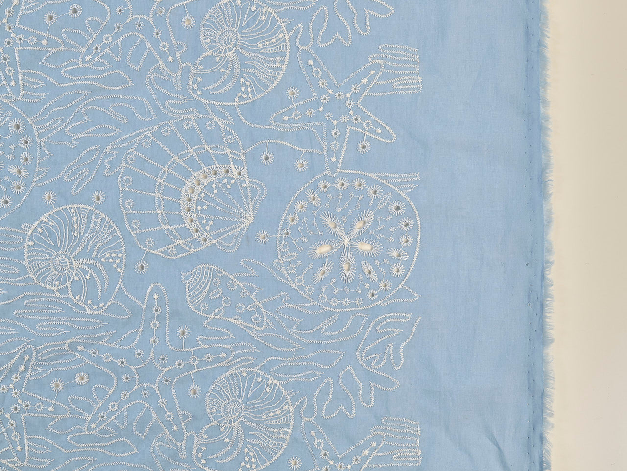 Marina Cotton Broderie Anglaise - Sky Blue