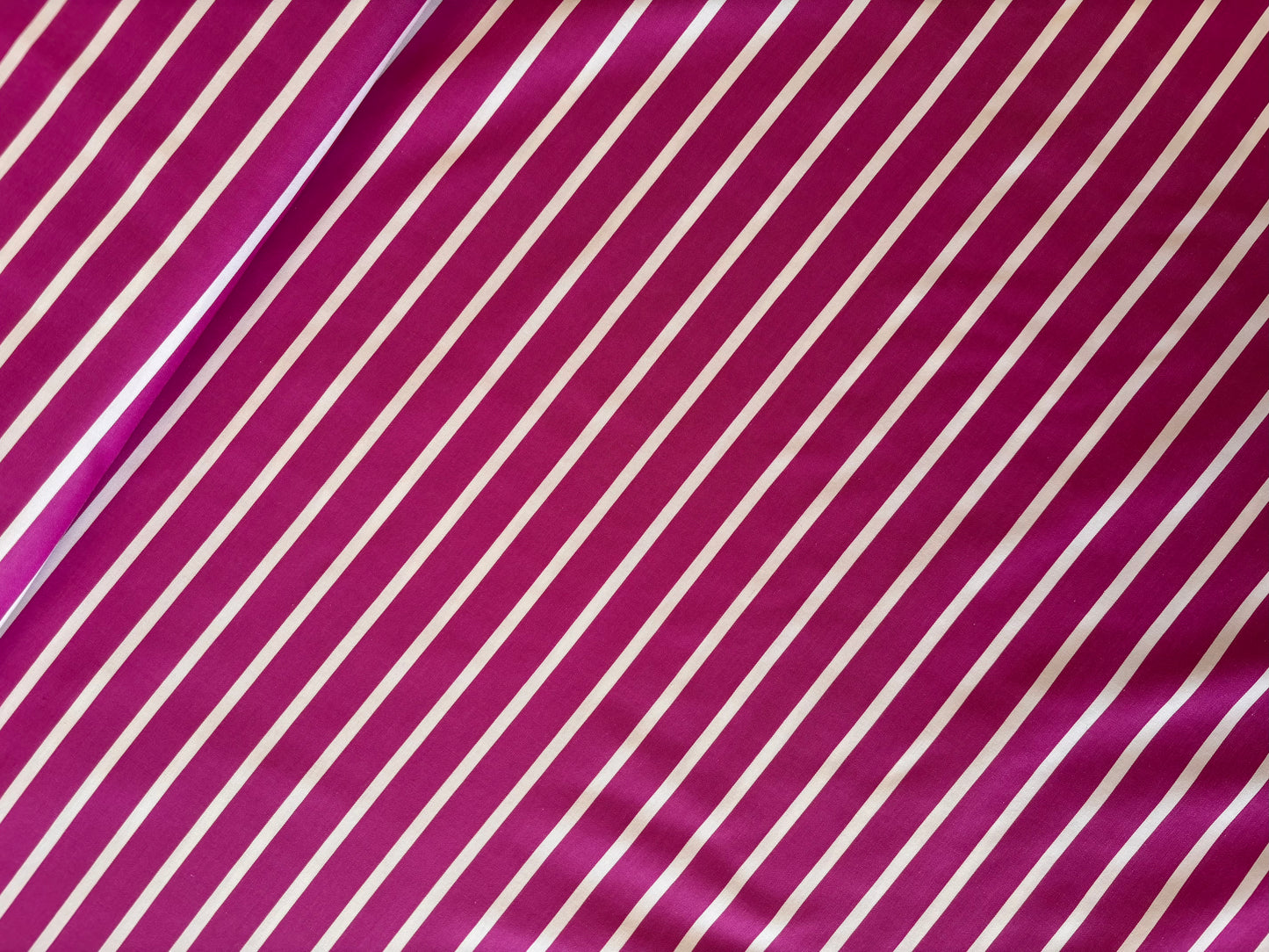 Deadstock Paul Smith 100% Cotton Shirting - Magenta with White Stripe