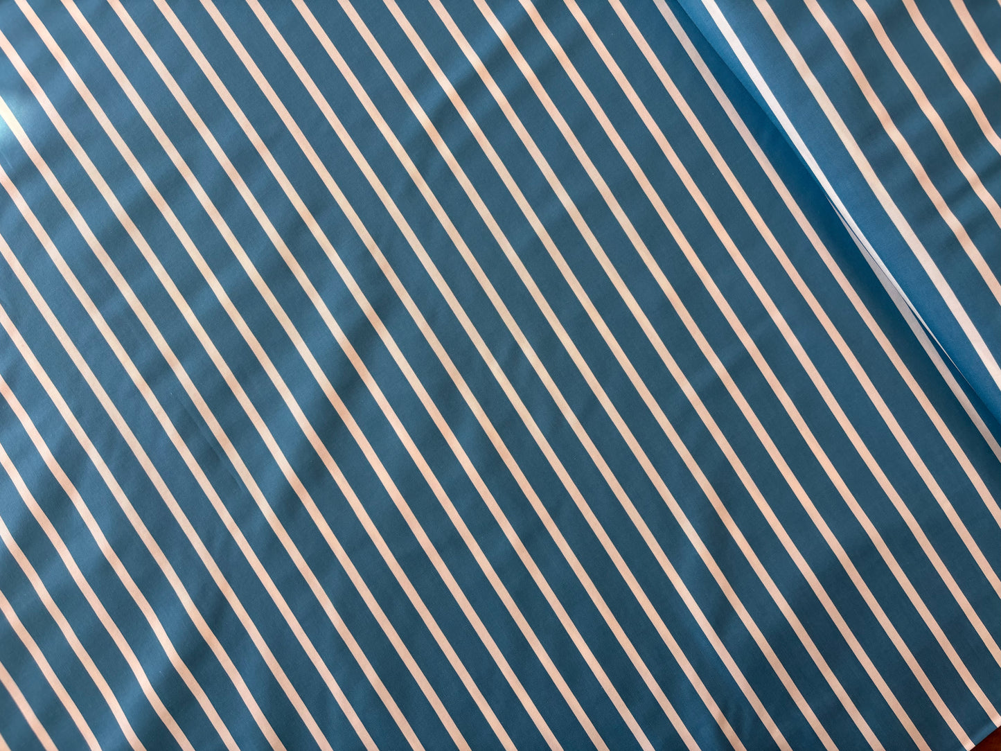 Deadstock Paul Smith 100% Cotton Shirting - Peacock with White Stripe