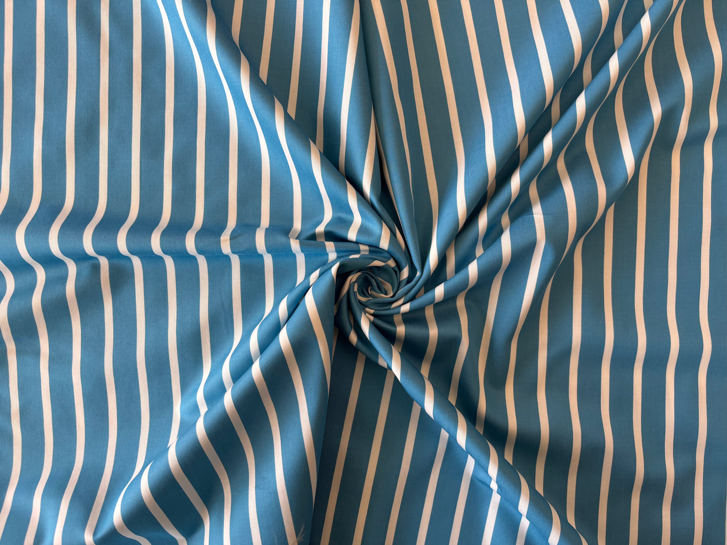 Deadstock Paul Smith 100% Cotton Shirting - Peacock with White Stripe