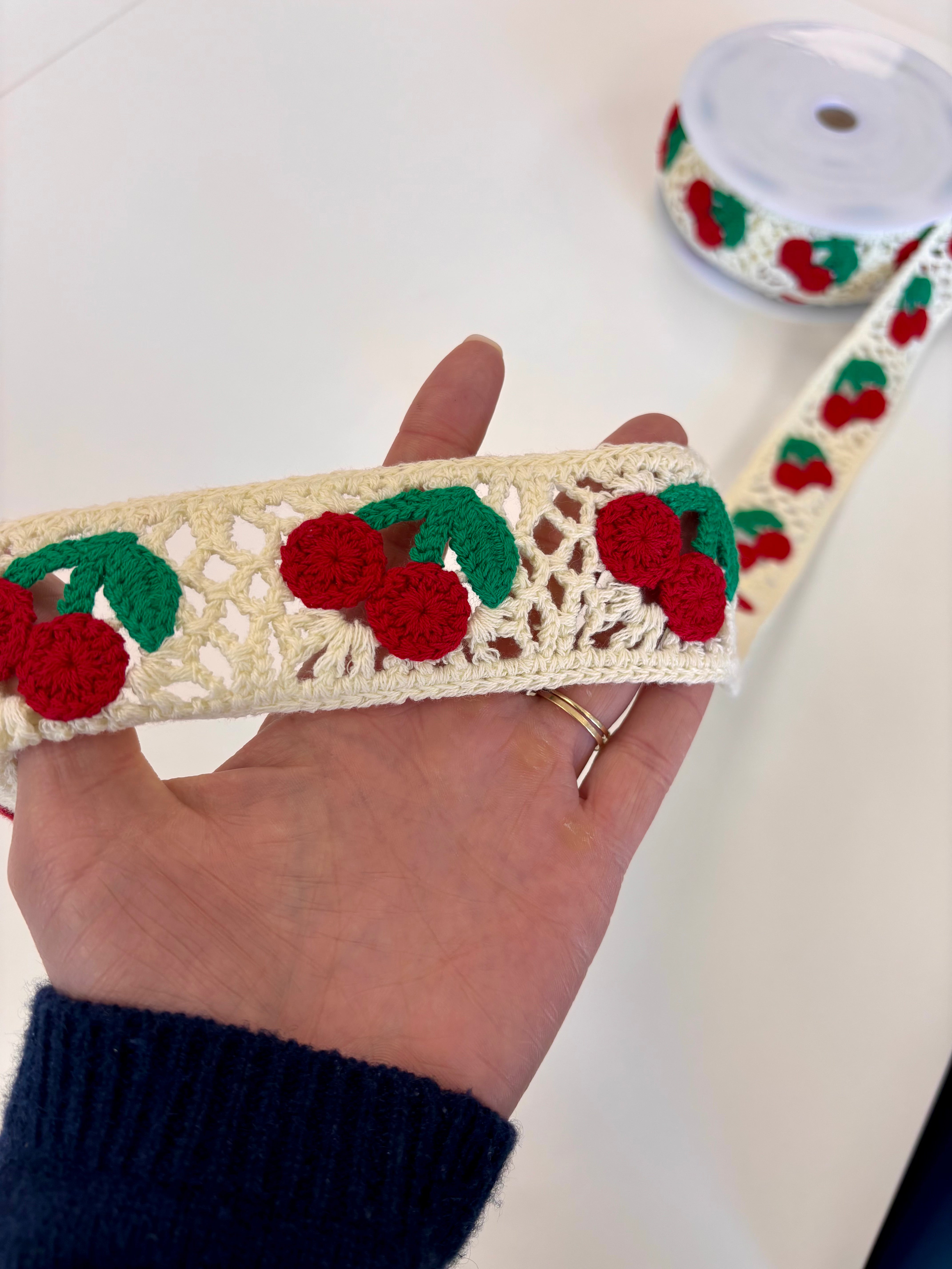 Crochet Trim - Cherries (by the yard)