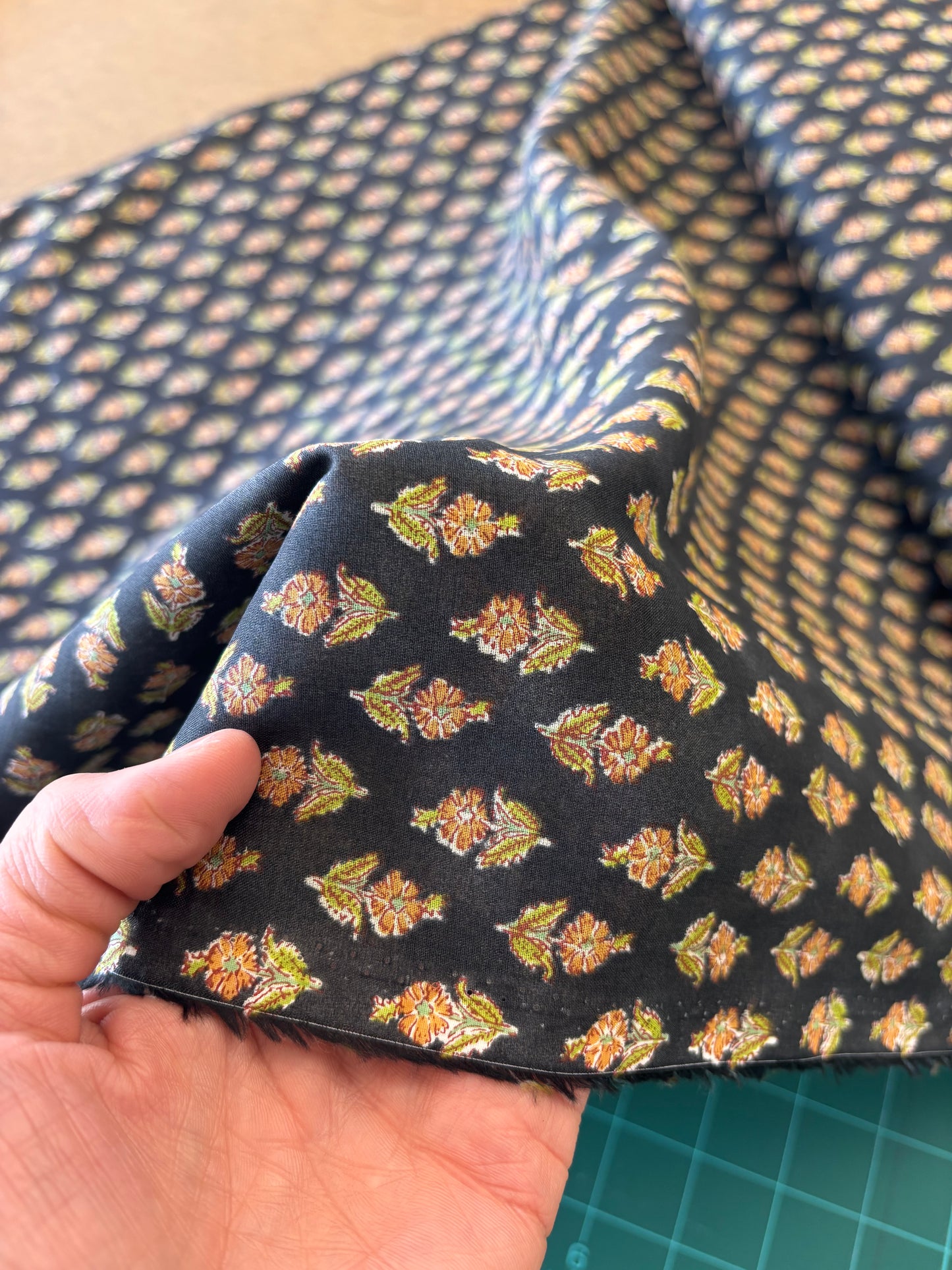 Kokka - Sarasa Block Print Inspired Voile (Washed Black)
