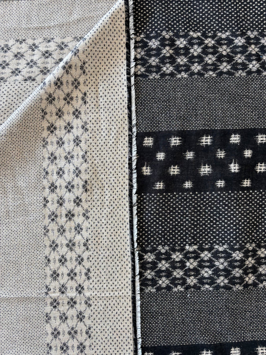 Kobayashi - Reversible Wide Stipe Cotton in Black