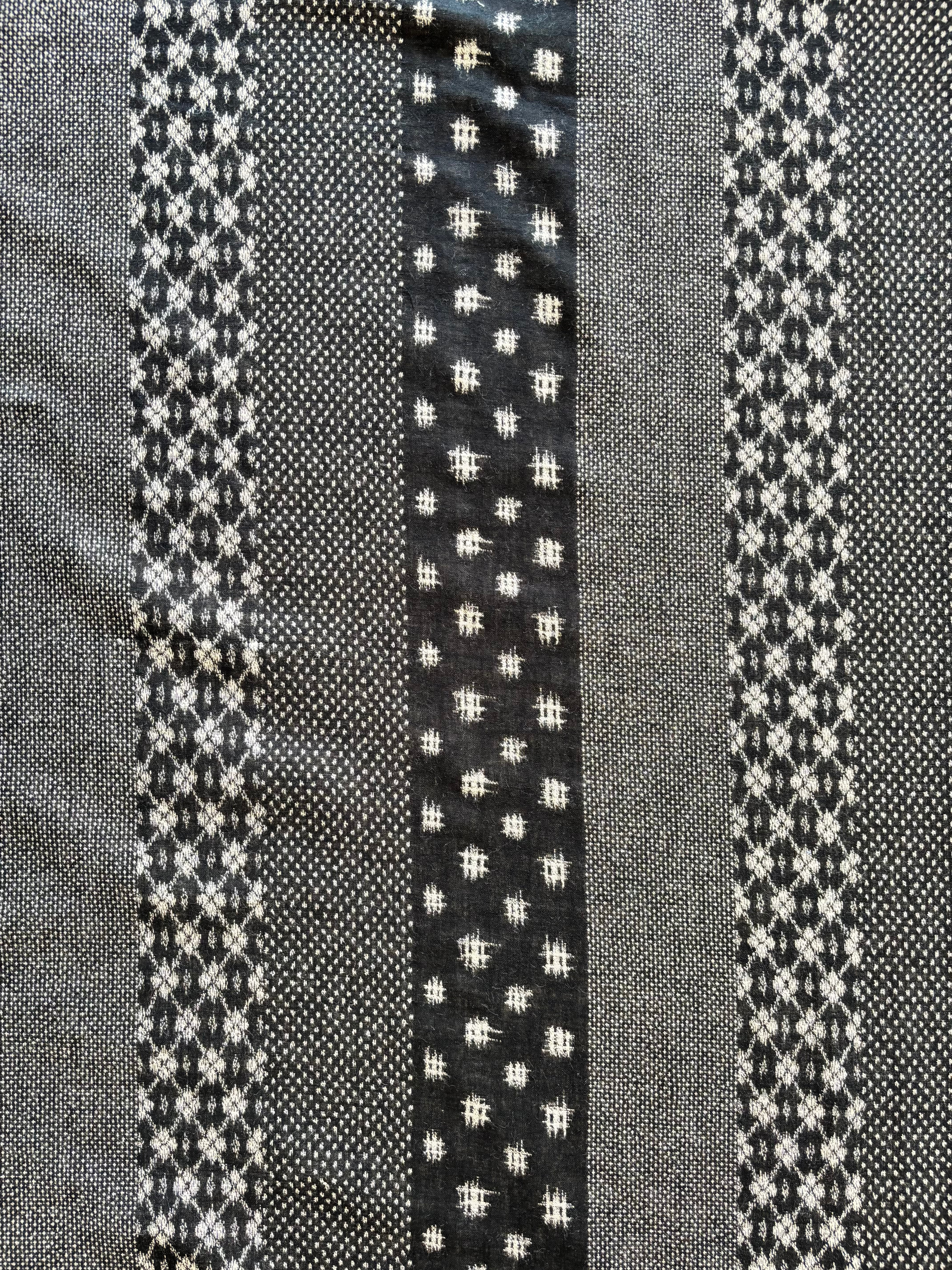 Kobayashi - Reversible Wide Stipe Cotton in Black