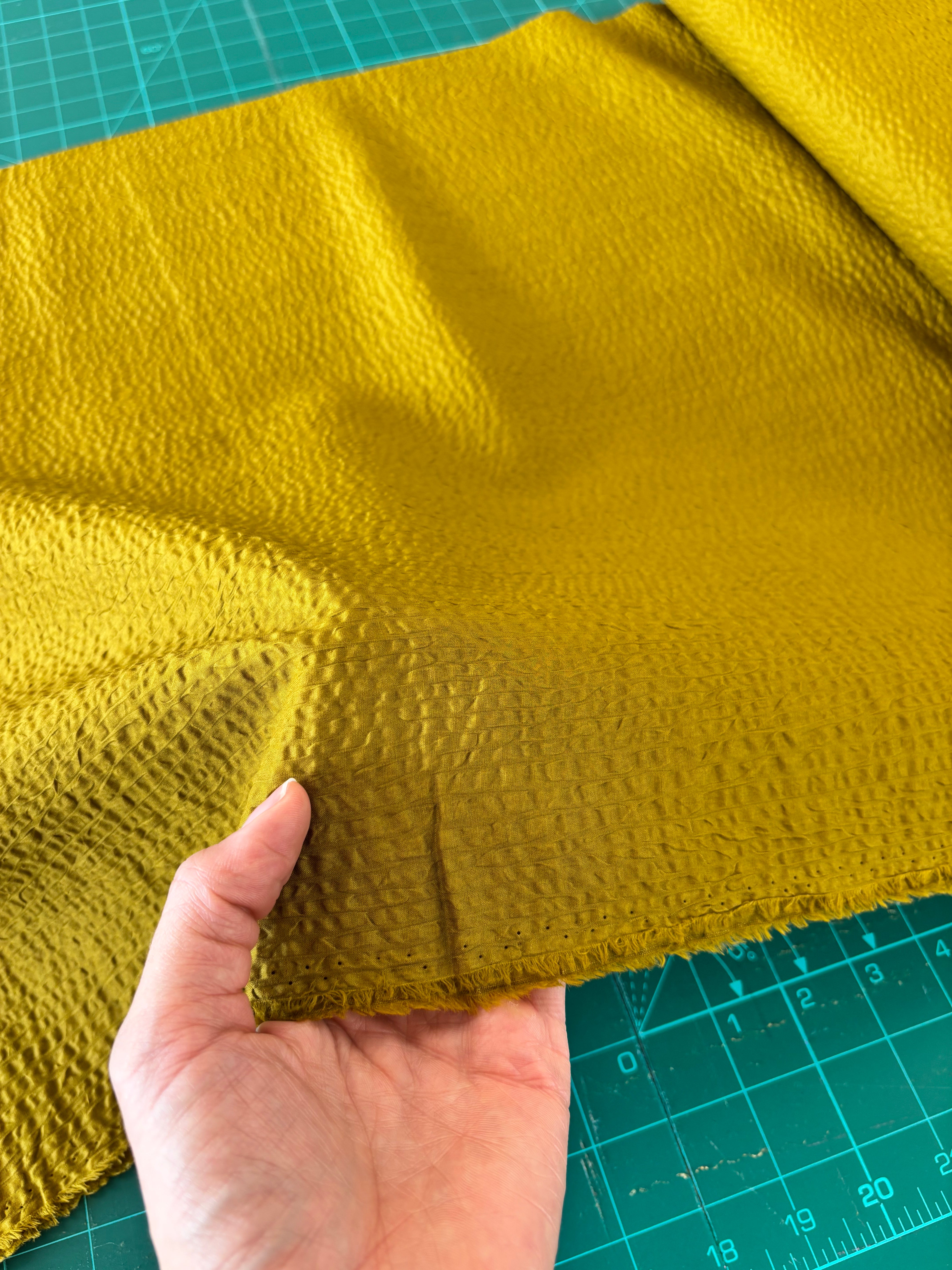 Cosmo - Ripple Cotton Lawn in Ochre