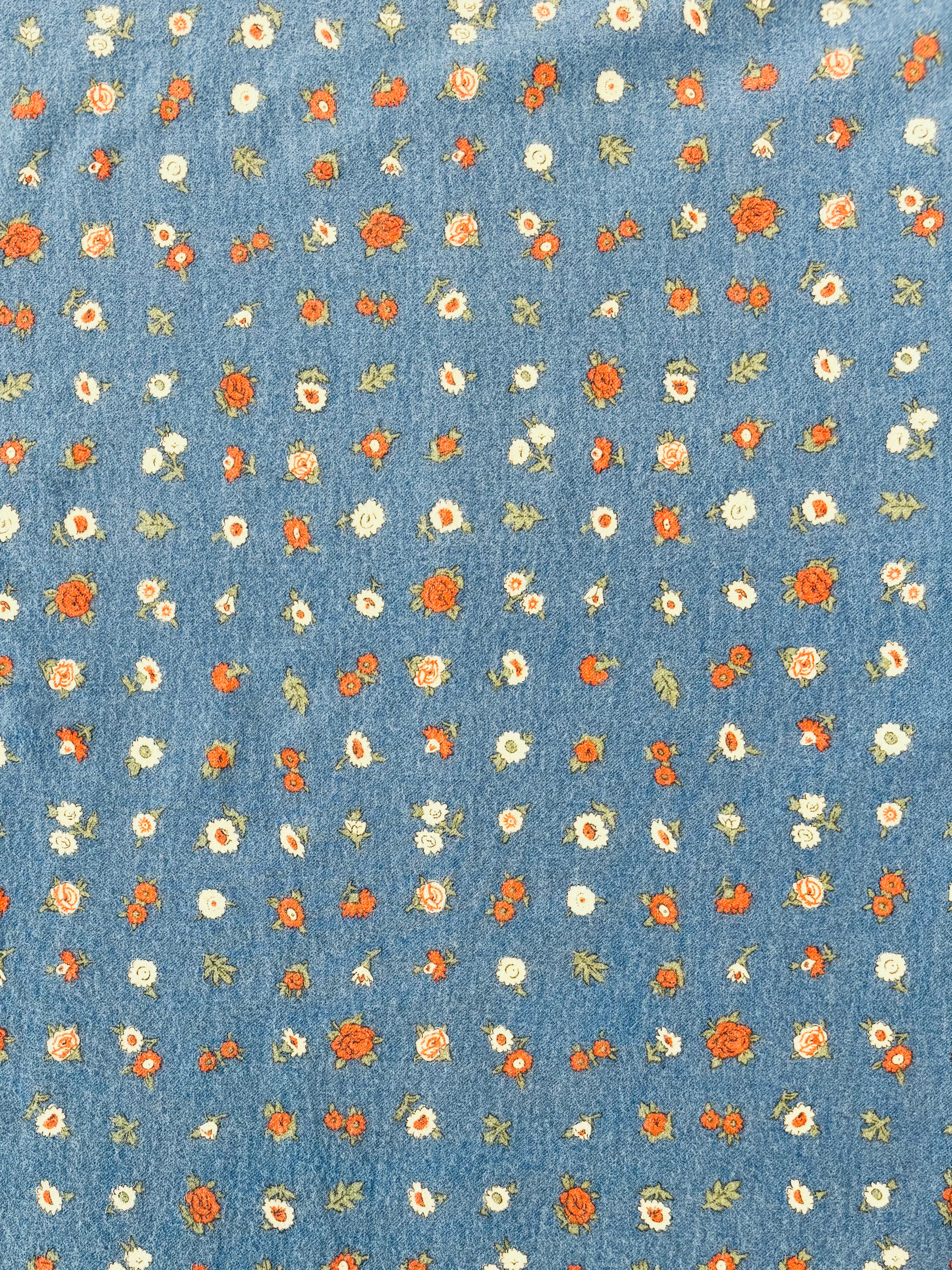 Hokkoh - 90s Blooms Brushed Cotton Viella (Blue)