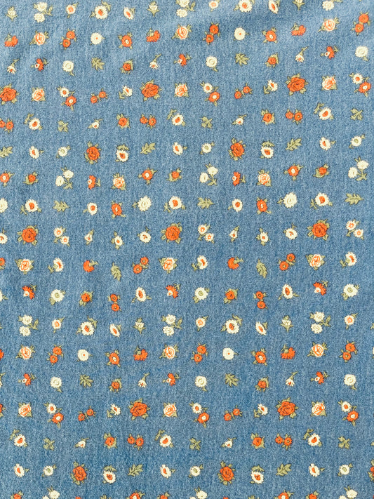 Hokkoh - 90s Blooms Brushed Cotton Viella (Blue)