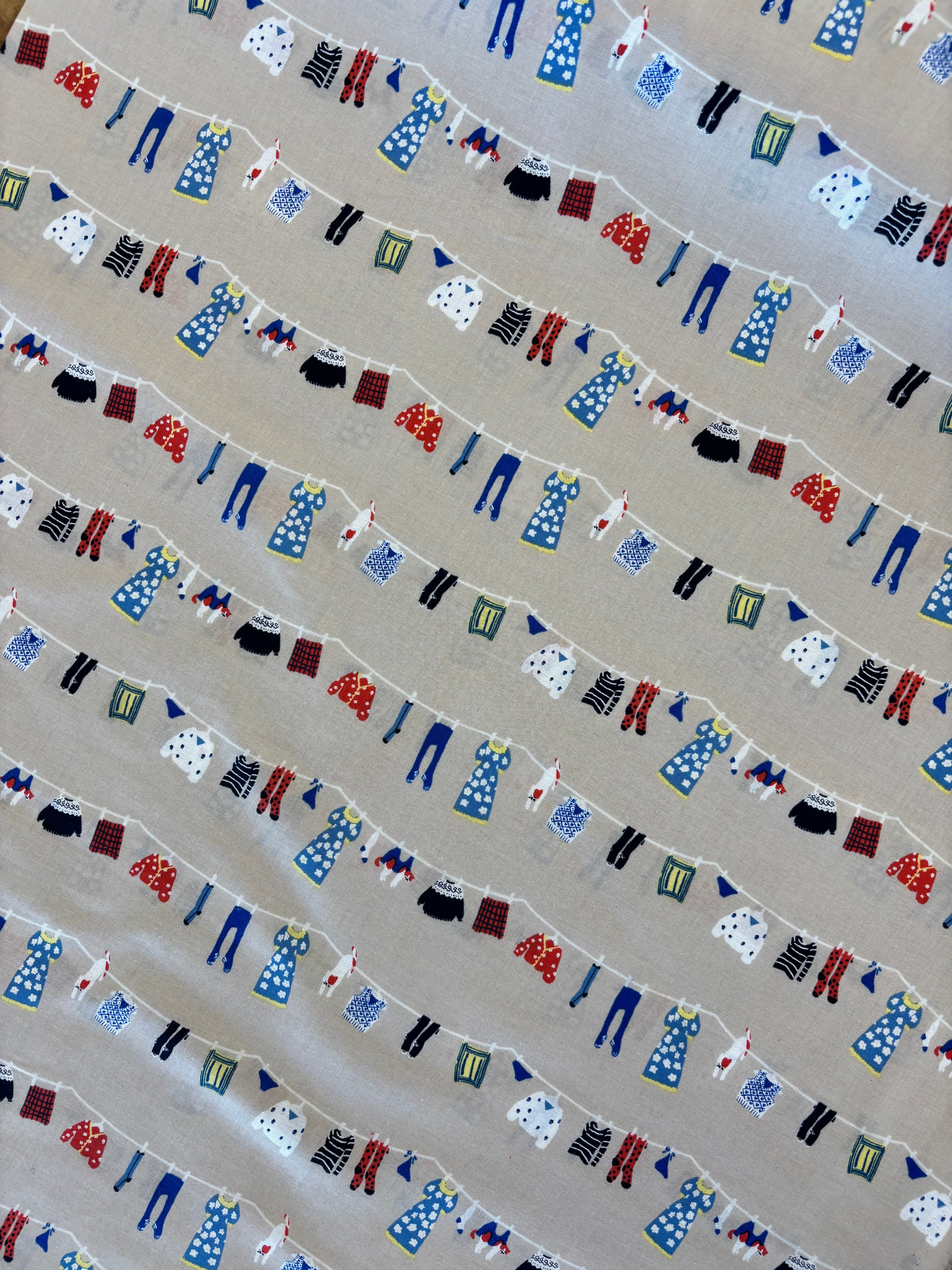 Hokkoh - Cats on a Laundry Line Cotton Lawn