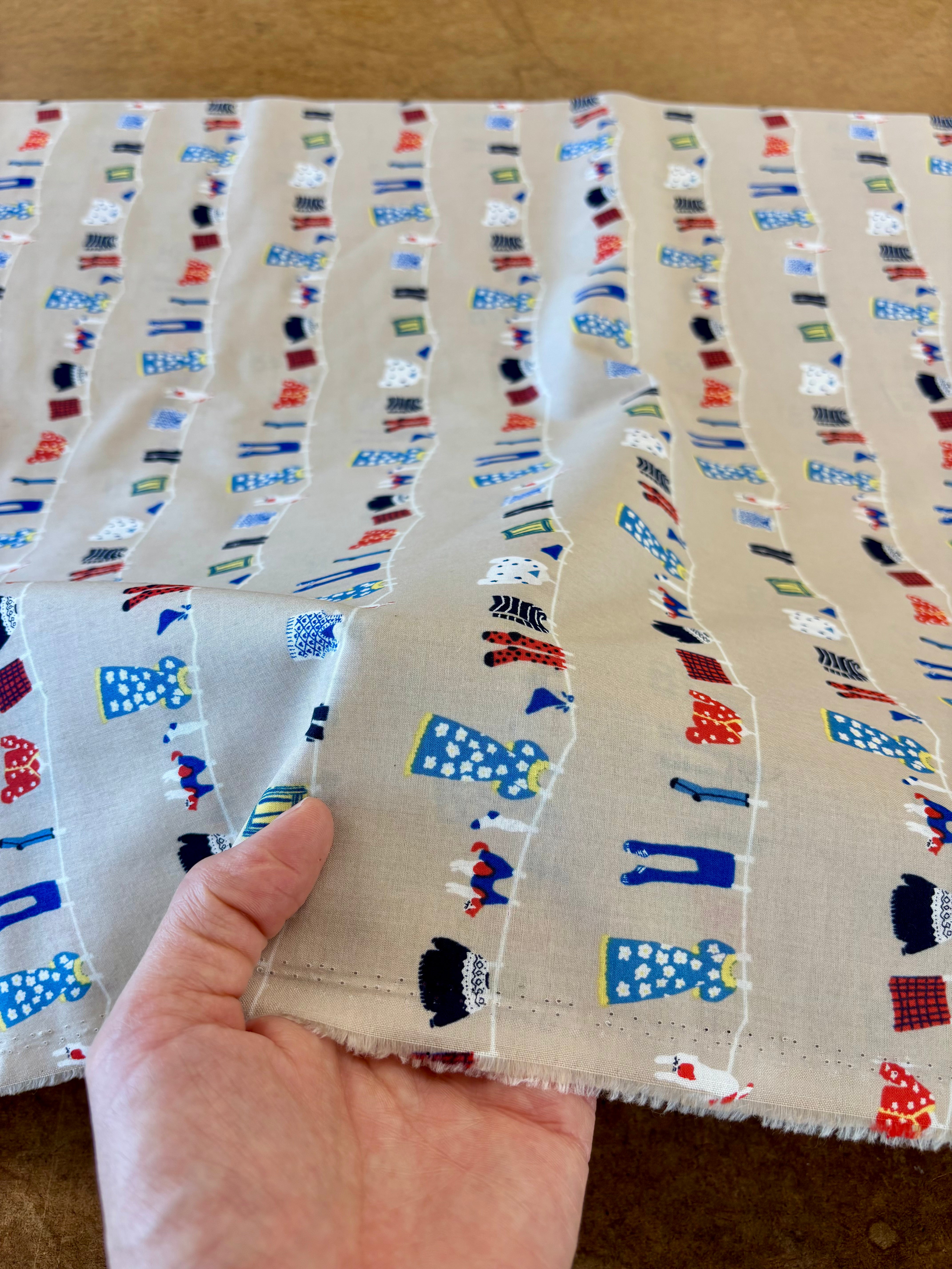 Hokkoh - Cats on a Laundry Line Cotton Lawn