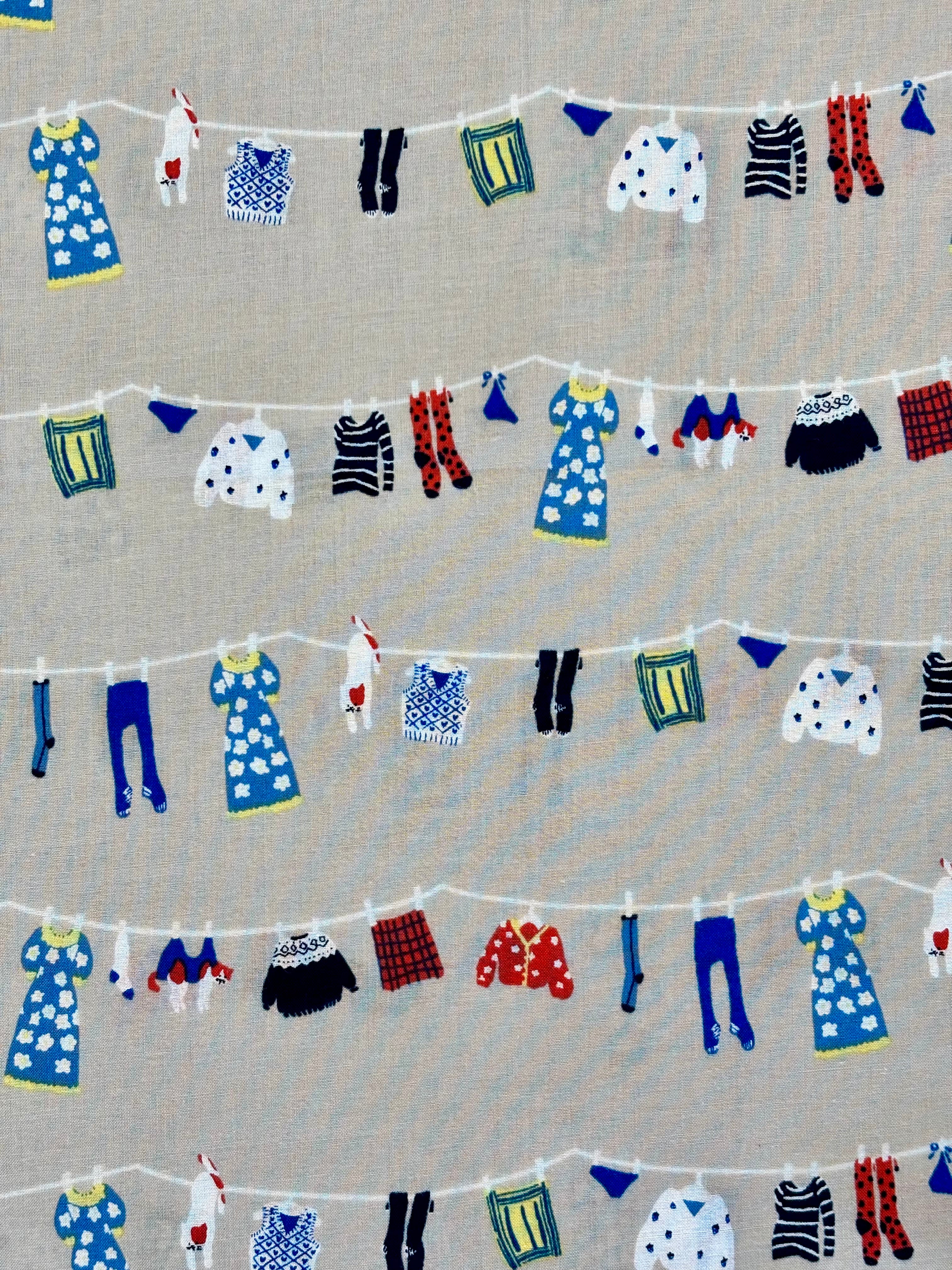 Hokkoh - Cats on a Laundry Line Cotton Lawn