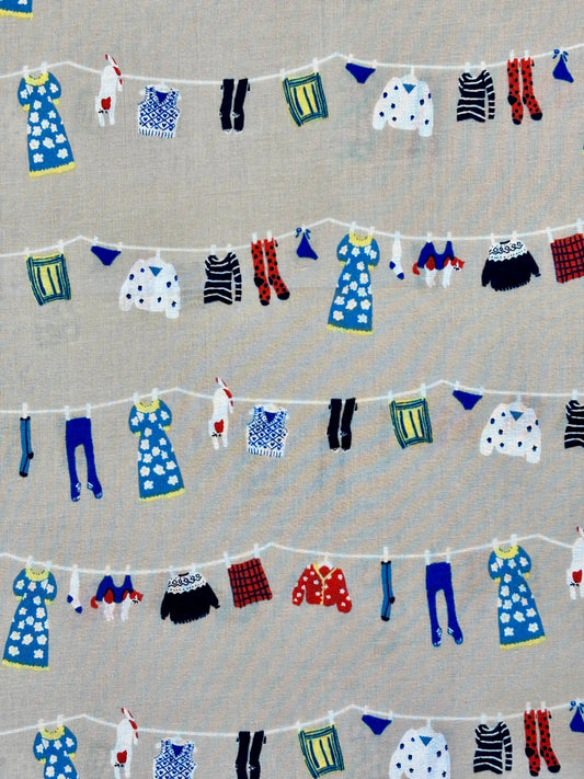 Hokkoh - Cats on a Laundry Line Cotton Lawn