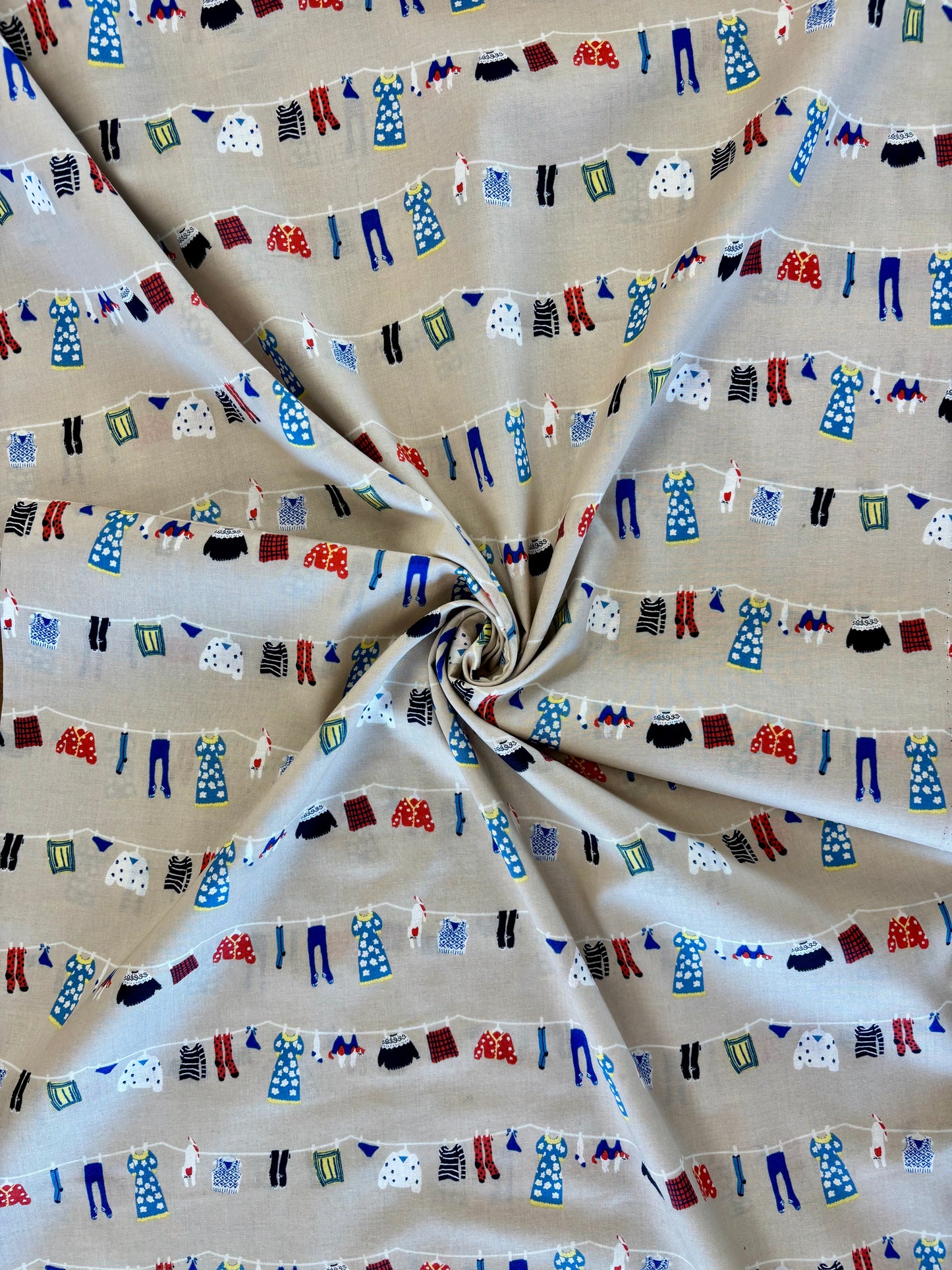 Hokkoh - Cats on a Laundry Line Cotton Lawn