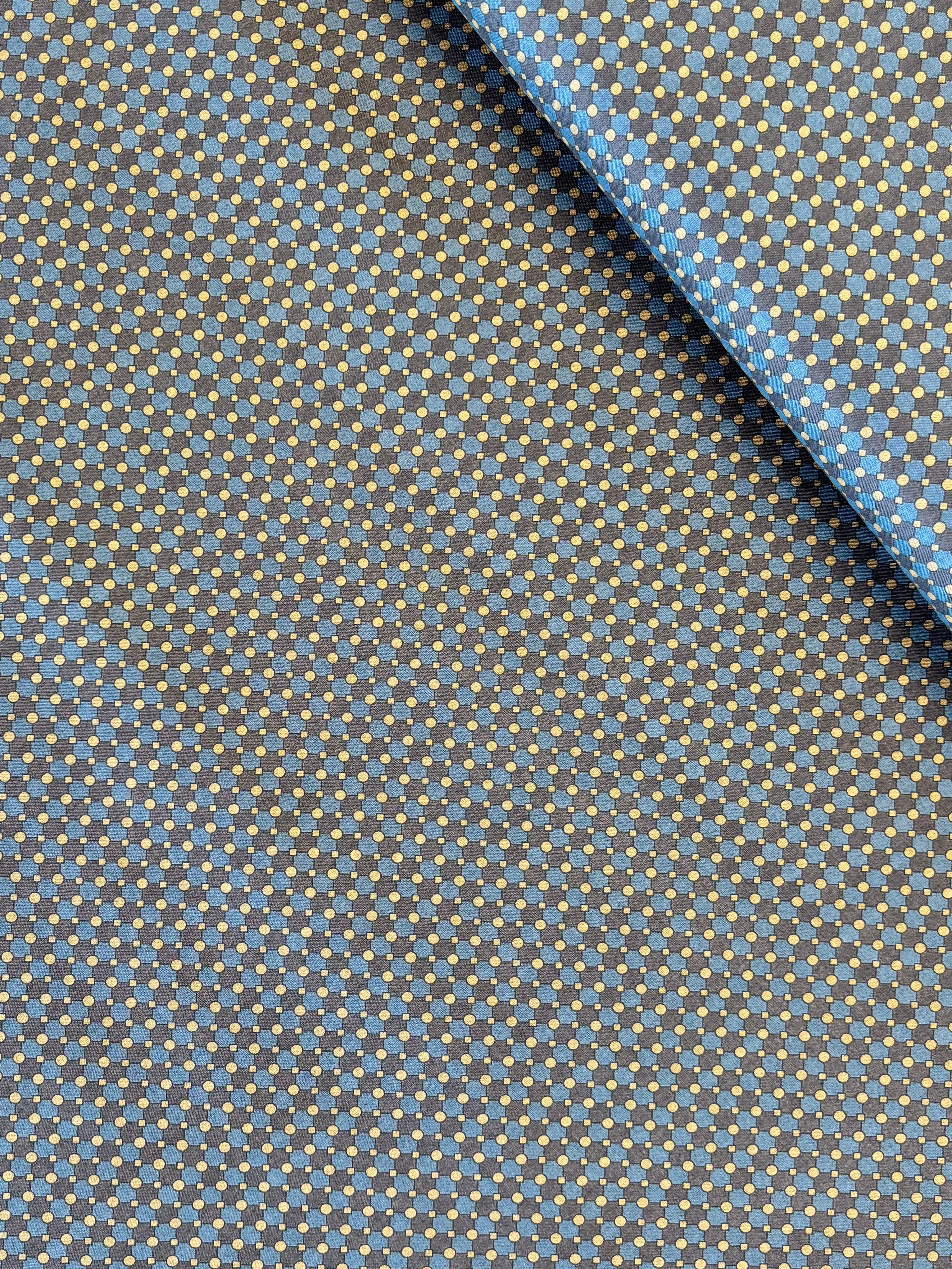 Hokkoh - Geometric Cotton Lawn (Blue)