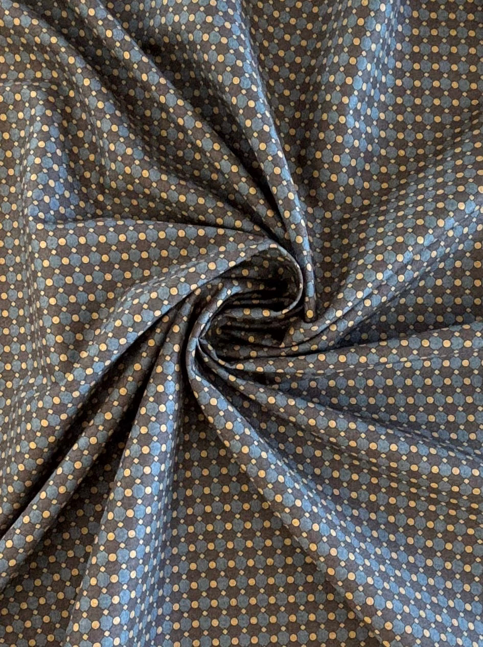 Hokkoh - Geometric Cotton Lawn (Blue)