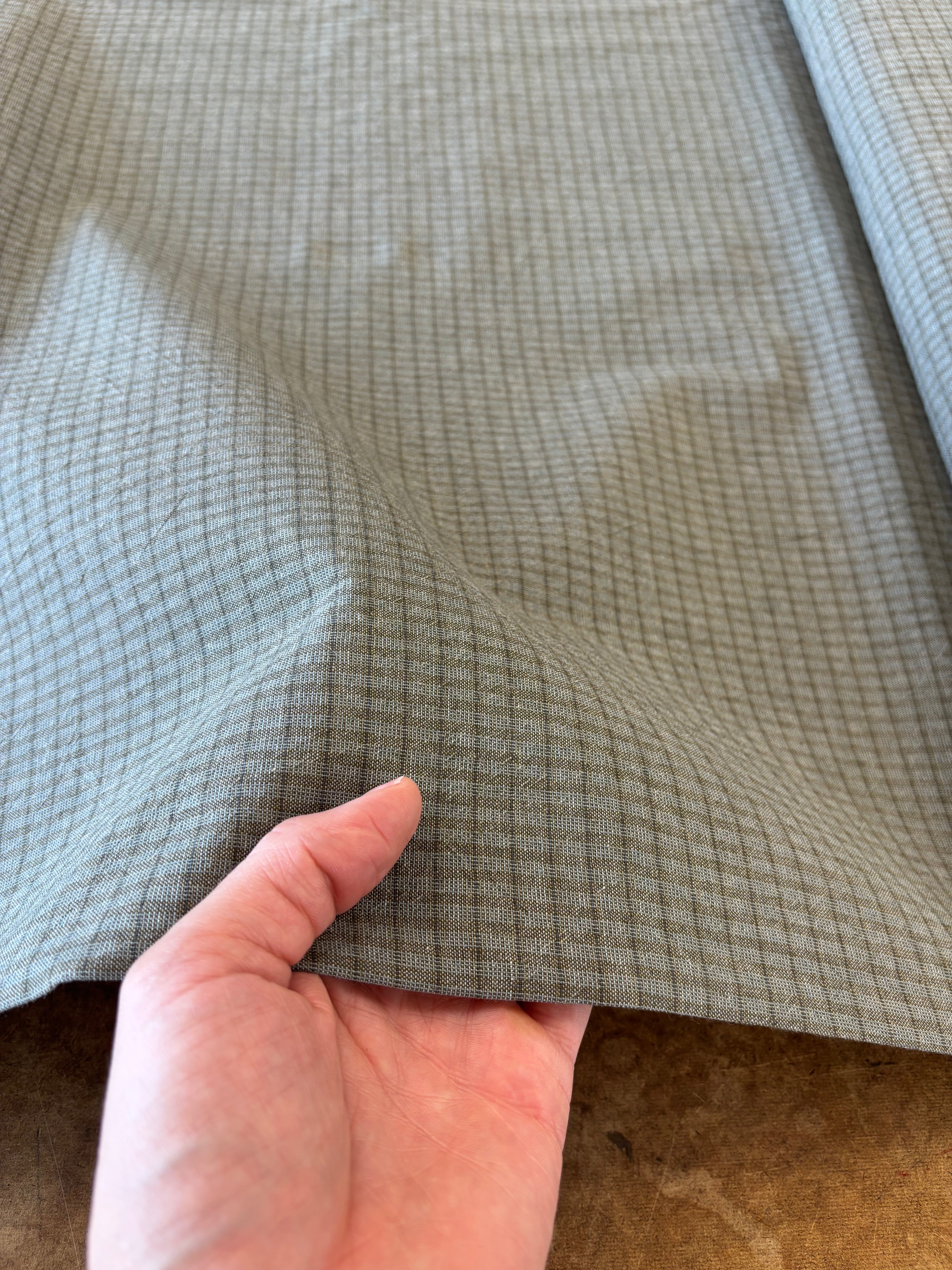 Cosmo - Grandpa's Button Down Yarn-Dye Check in Blue Grey
