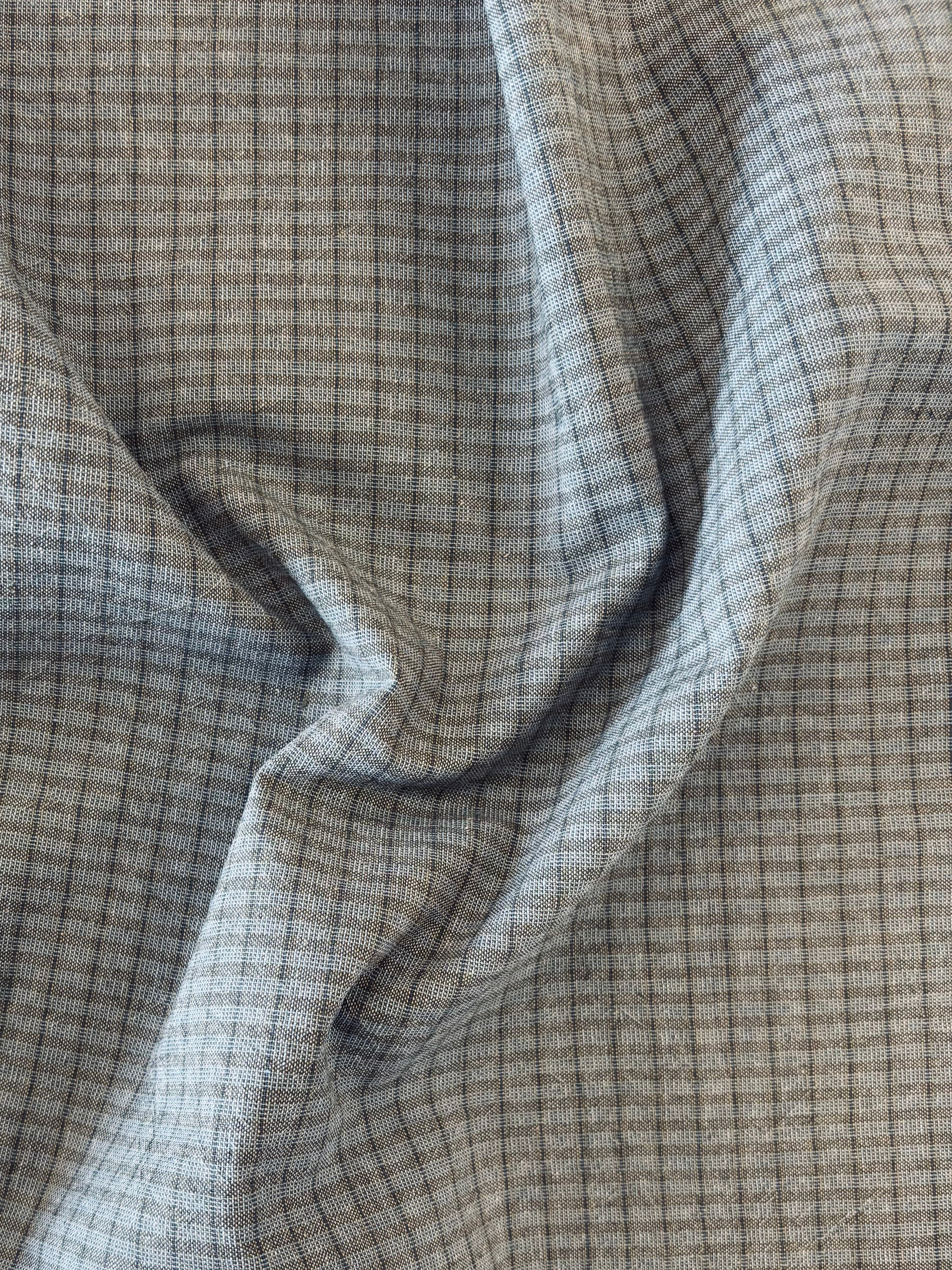 Cosmo - Grandpa's Button Down Yarn-Dye Check in Blue Grey