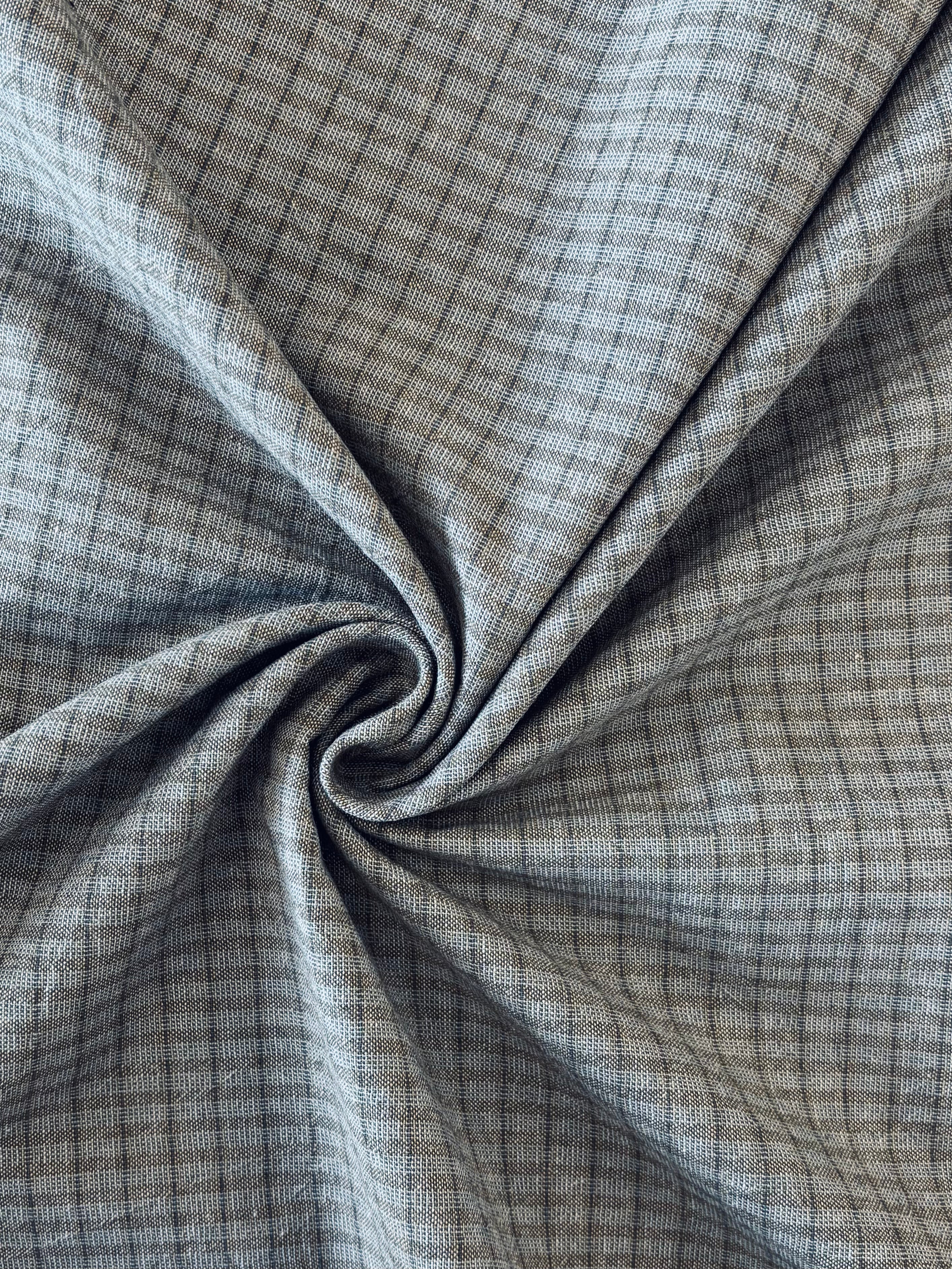Cosmo - Grandpa's Button Down Yarn-Dye Check in Blue Grey