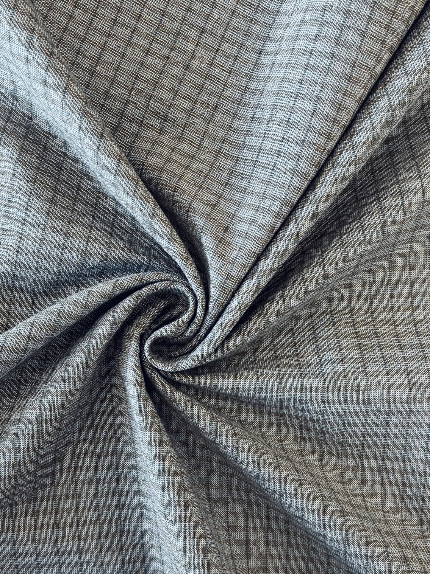 Cosmo - Grandpa's Button Down Yarn-Dye Check in Blue Grey