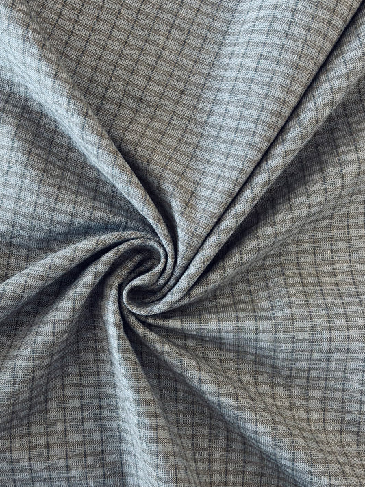 Cosmo - Grandpa's Button Down Yarn-Dye Check in Blue Grey