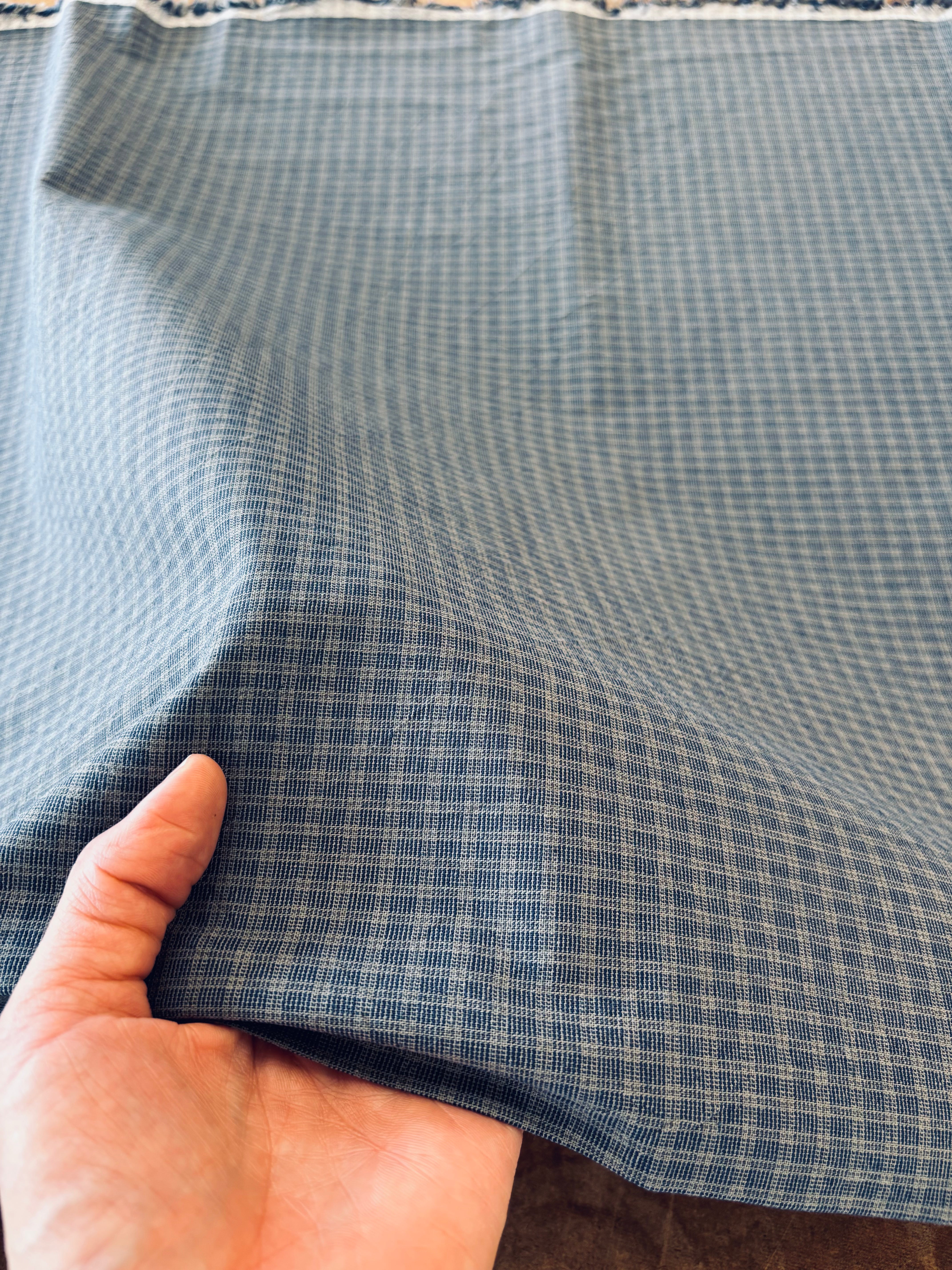Cosmo - Grandpa's Button Down Yarn-Dye Check in Blue