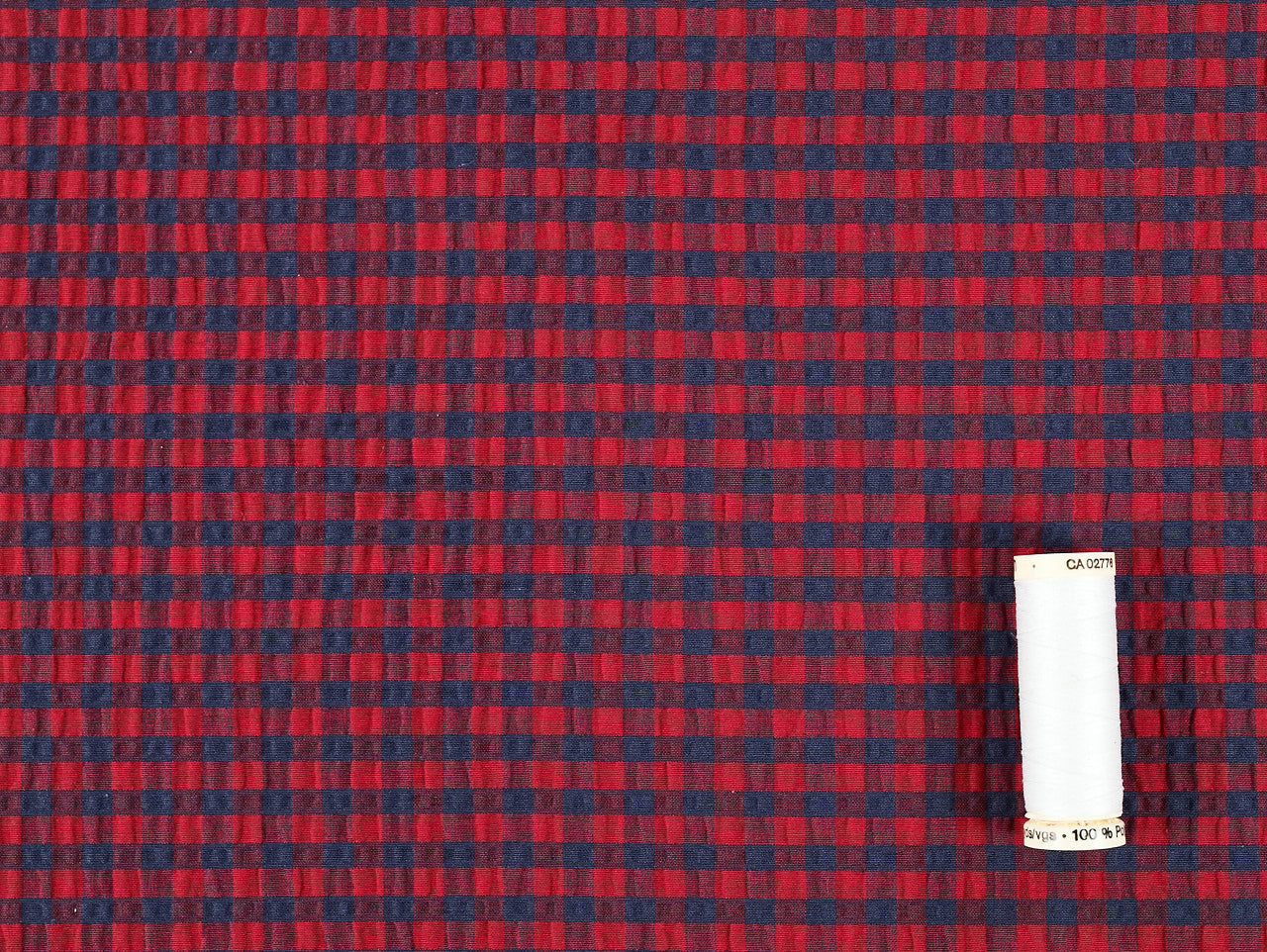 Gingham Seersucker - Red & Navy