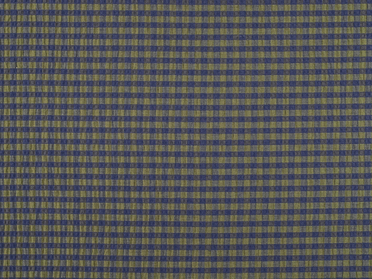 Gingham Seersucker - Green & Navy