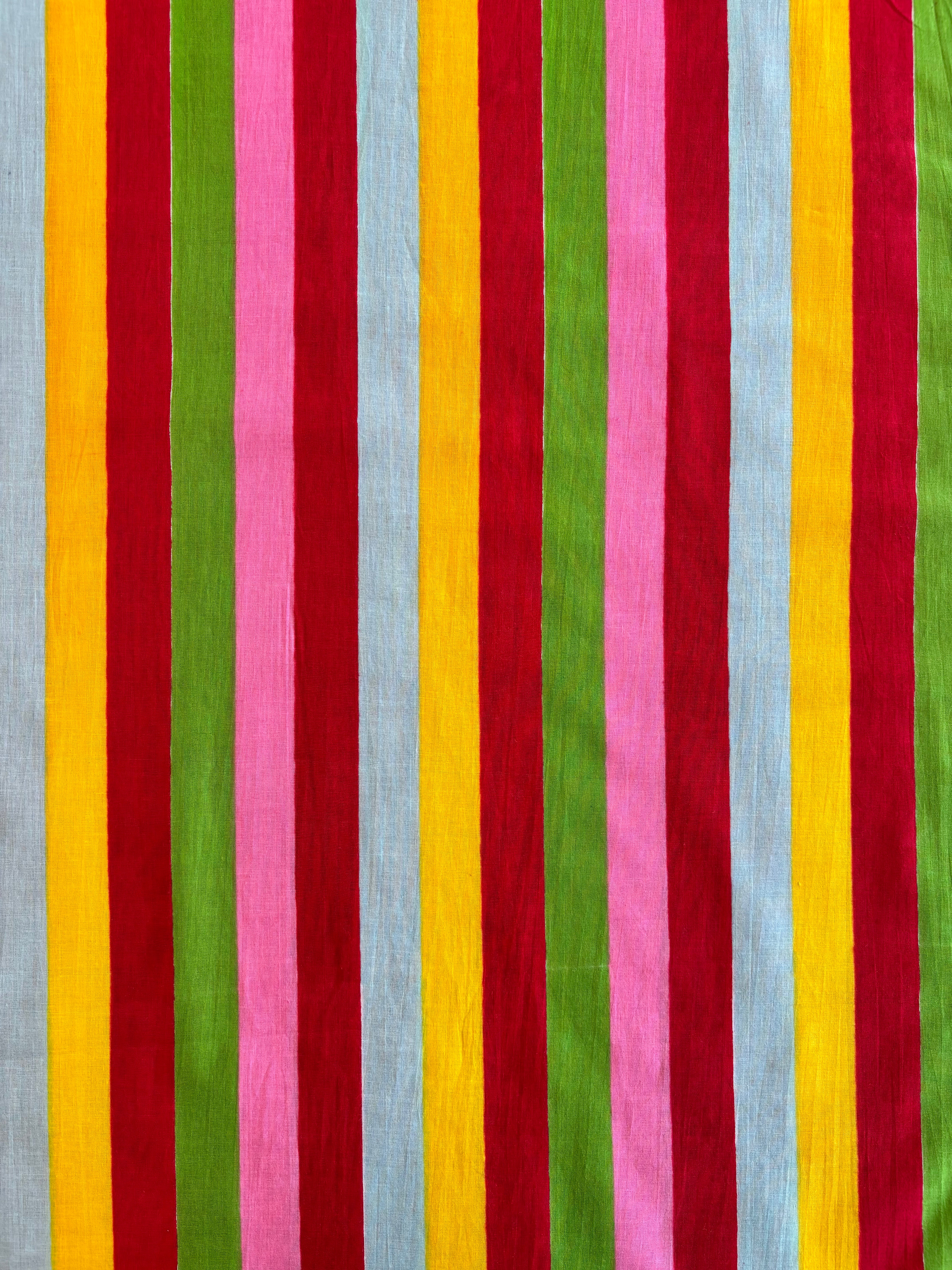 Indian Block Print - Rainbow Stripe